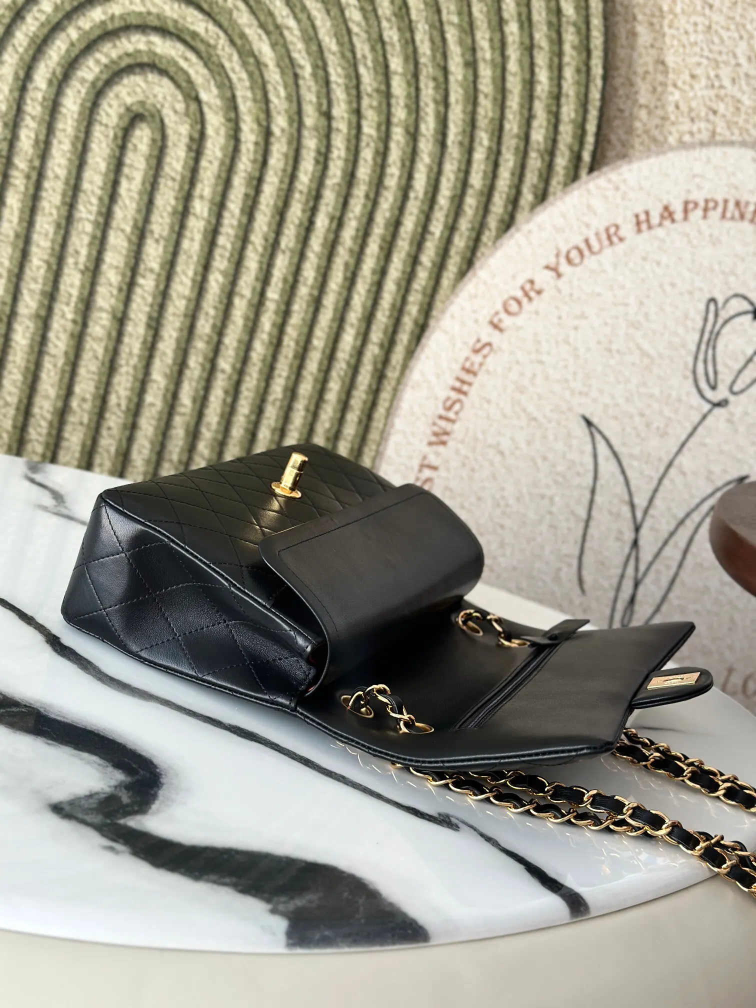 Black Gold Chain Bag