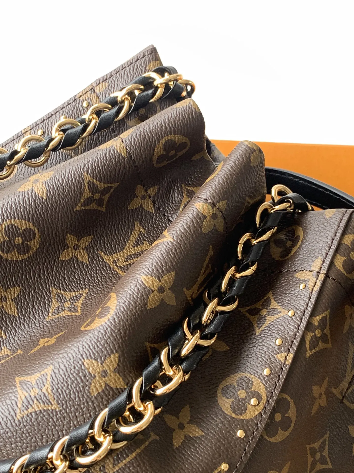 Gold Monogram Chain Bag Leather