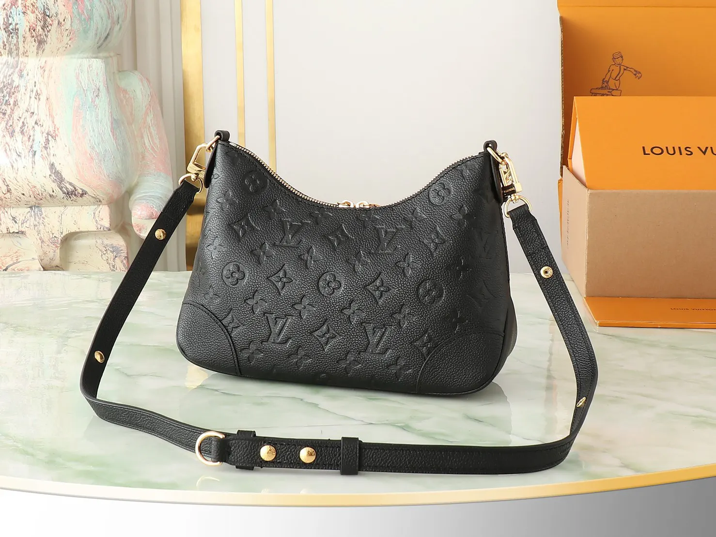 LV Boulogne Black Gold Color Scheme Chain Bag Shoulder Crossbody | ORBUYBAG High-End Fashion Boutique