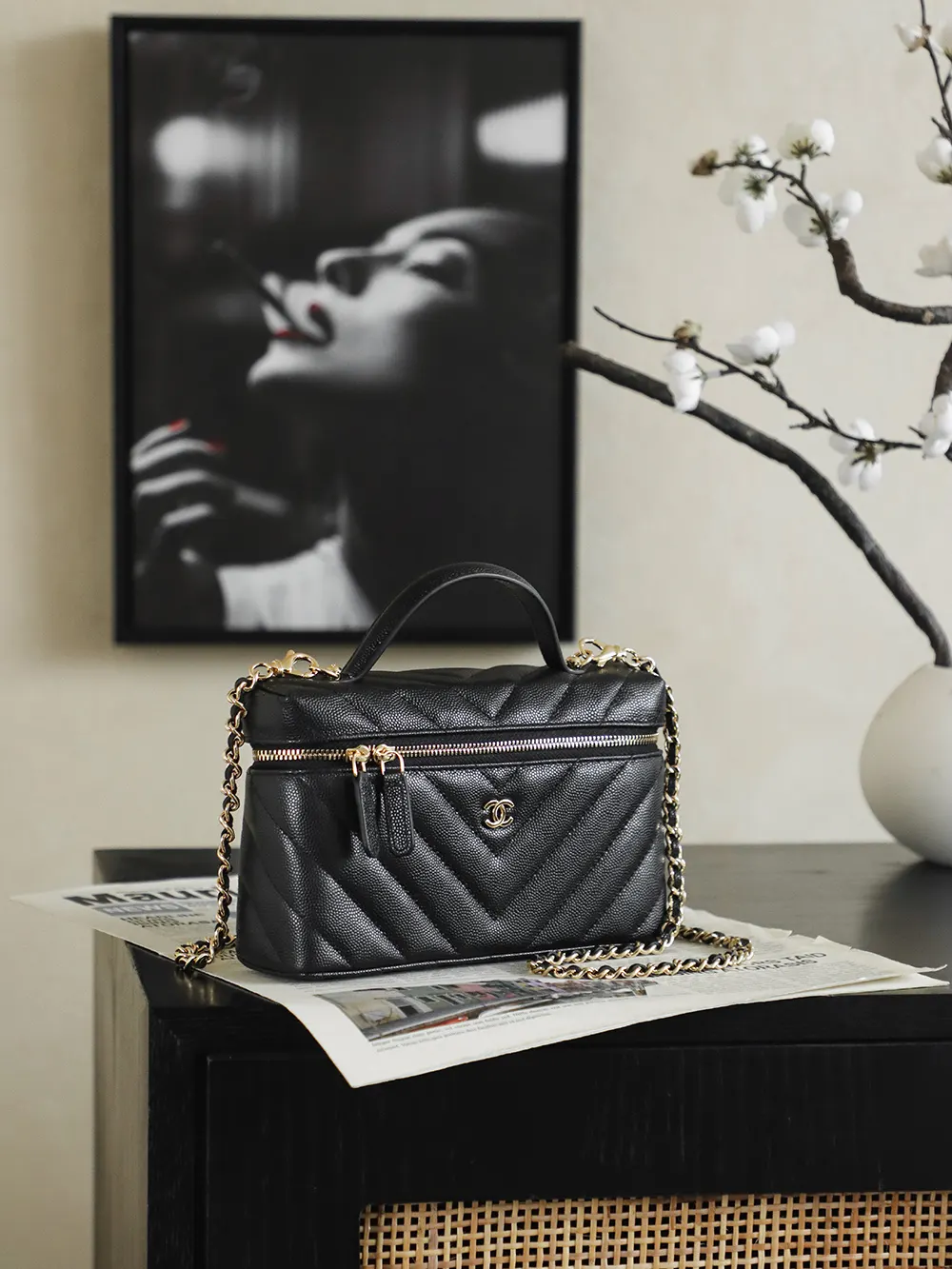 Black Brown Chain Bag Vintage