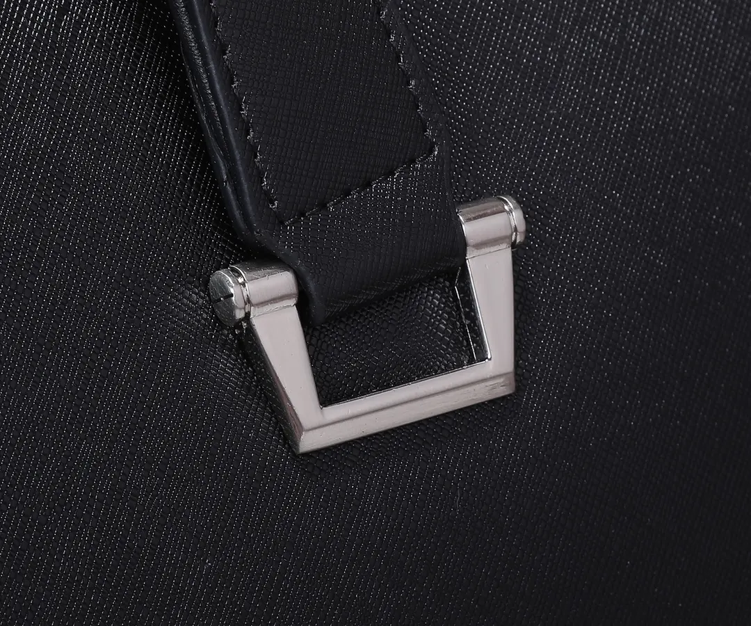 Prada 黑色 藍色 牛皮 公文包 商務通勤款