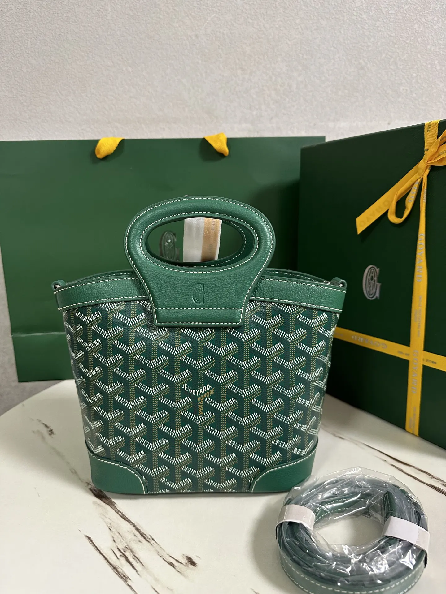 Goyard Green Shoulder Bag Leather
