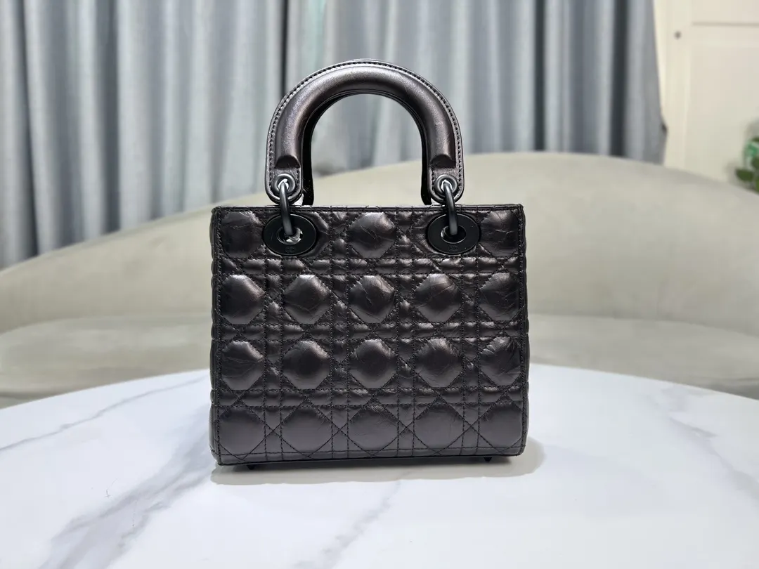 Dior 黑色 进口 油蜡皮戴妃包 四格 油蜡皮戴妃 收納包 旅行收納款