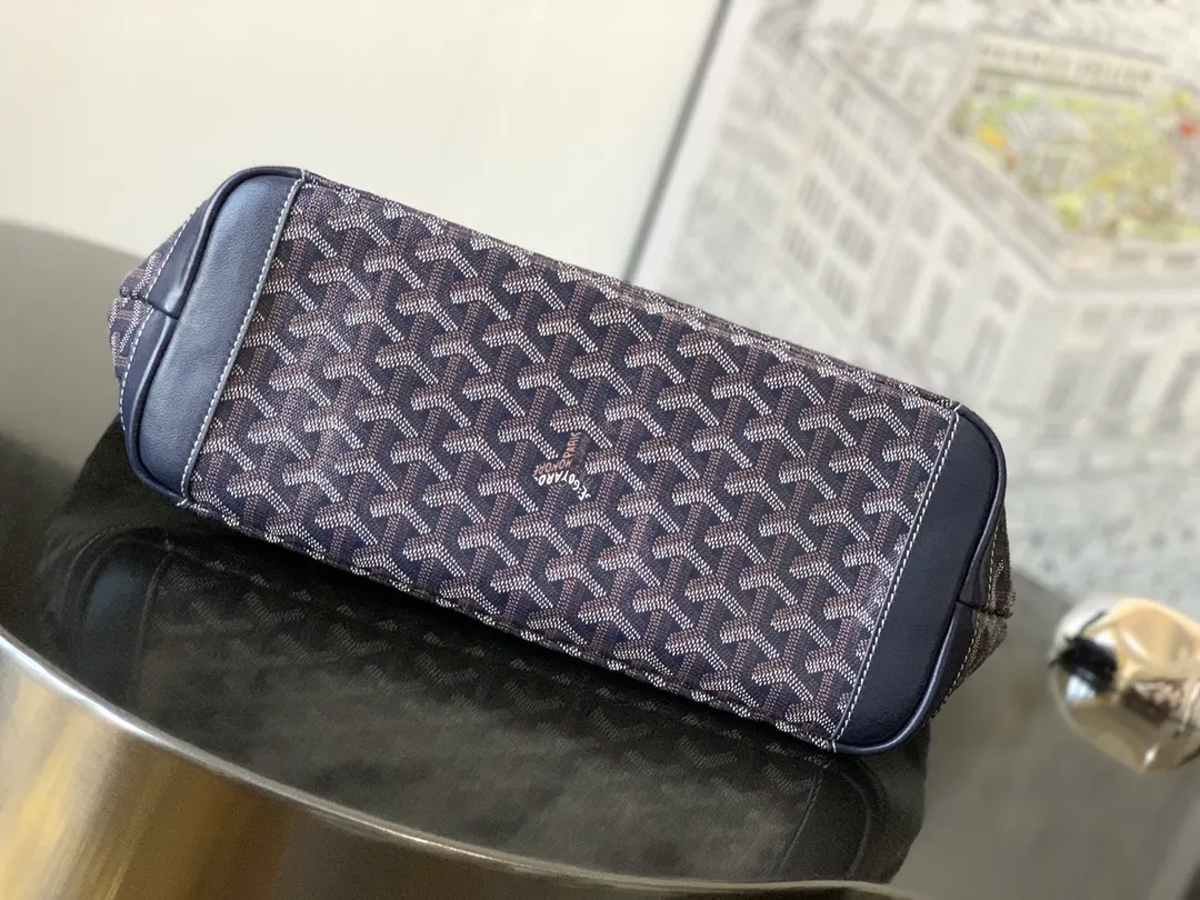 Goyard 深藍 皮革 托特包 大容量托特款