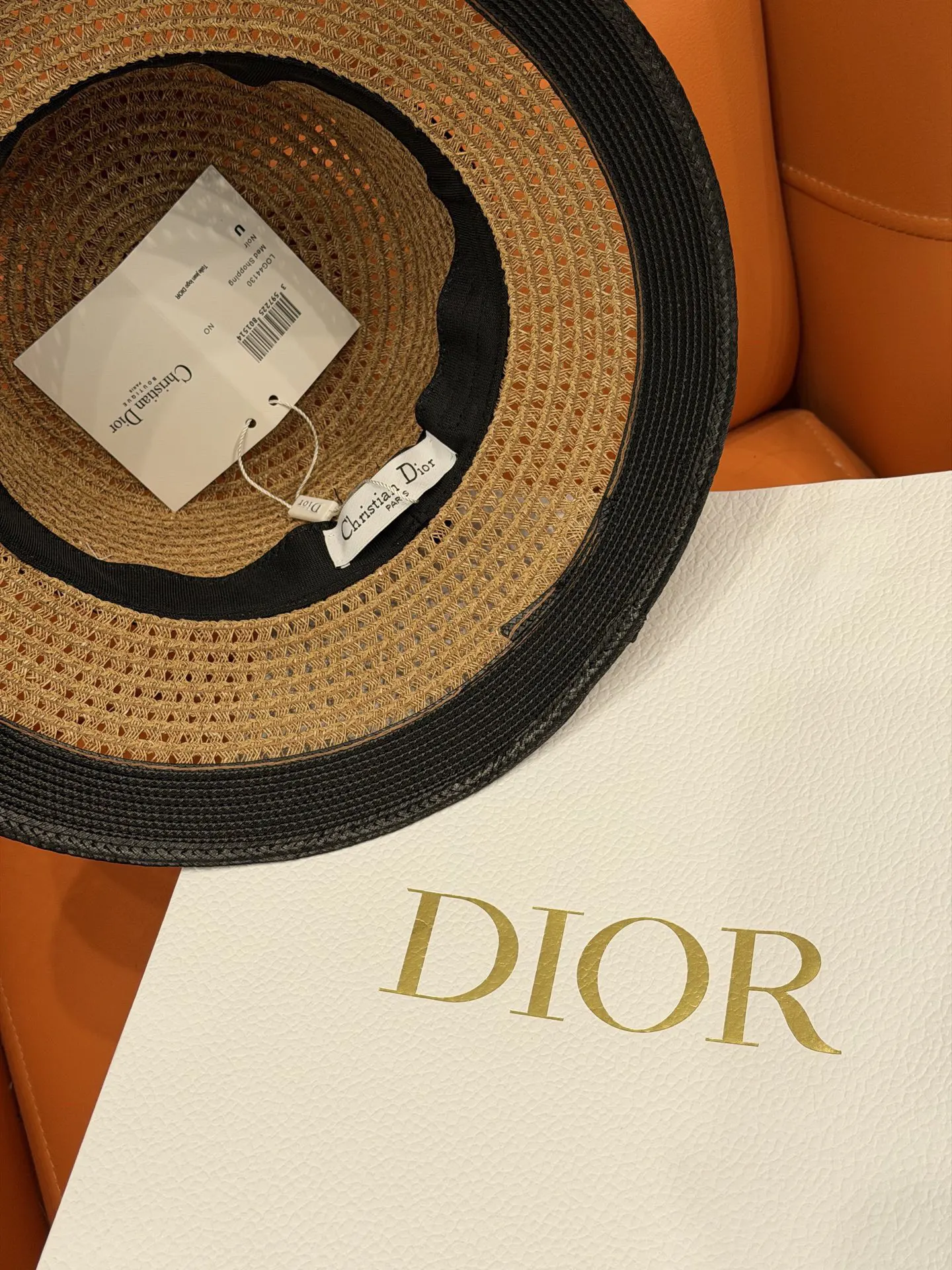 Dior 草编渔夫帽 黑色织带 帽子