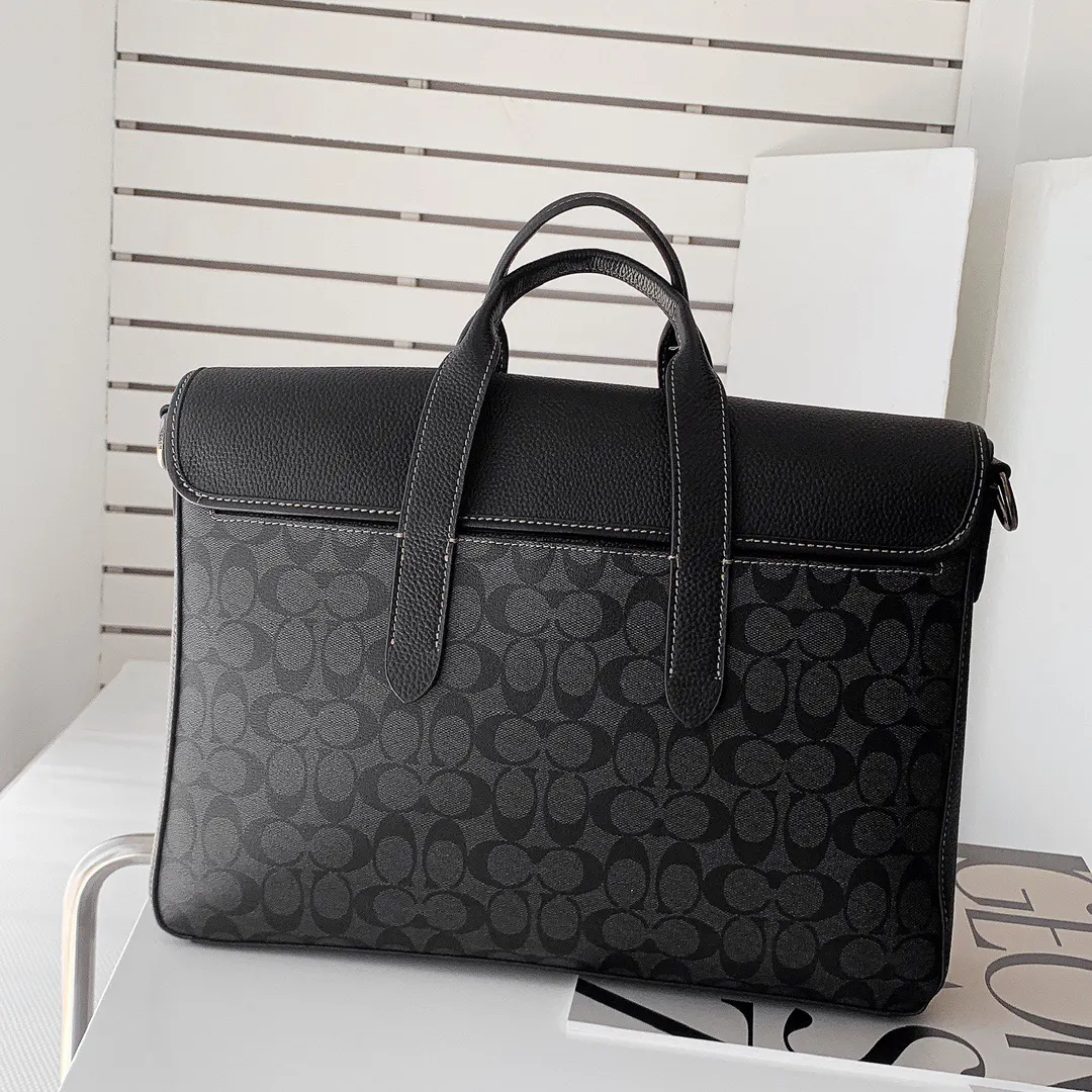 Monogram Briefcase Business Commuter Leather