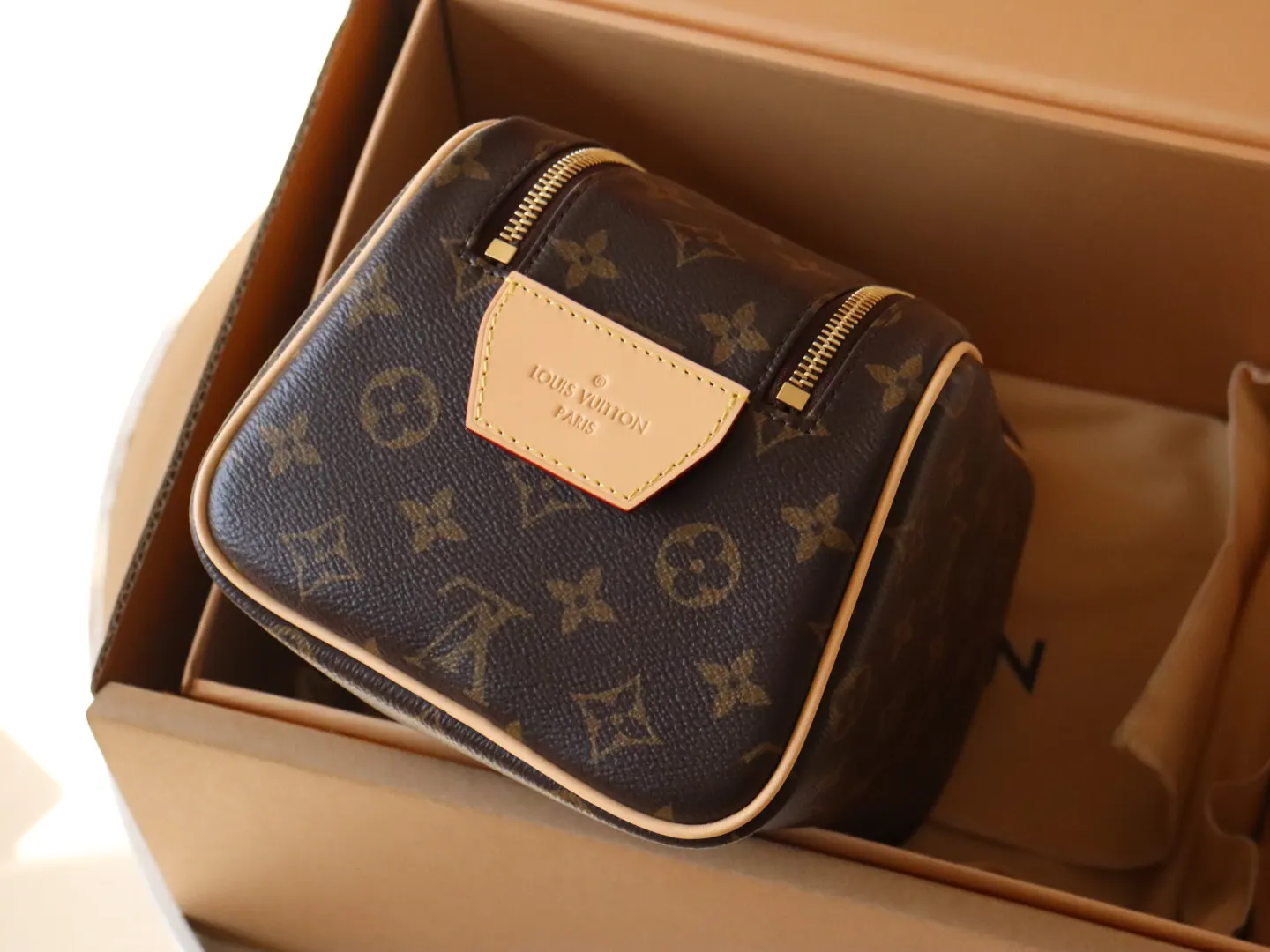 Monogram Cosmetic Pouch Leather