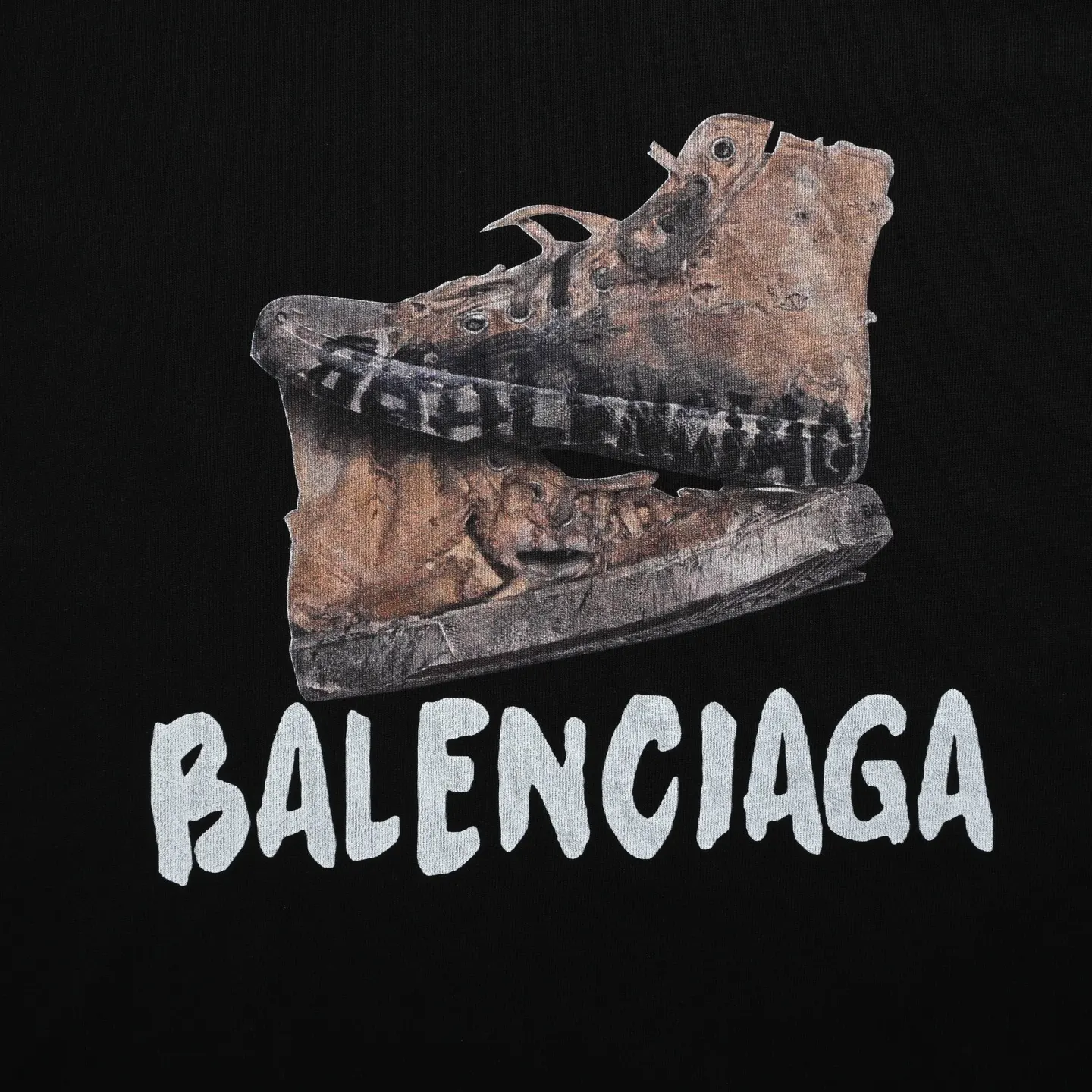 Balenciaga 25SS Logo 水洗 短袖T恤 街头休闲款