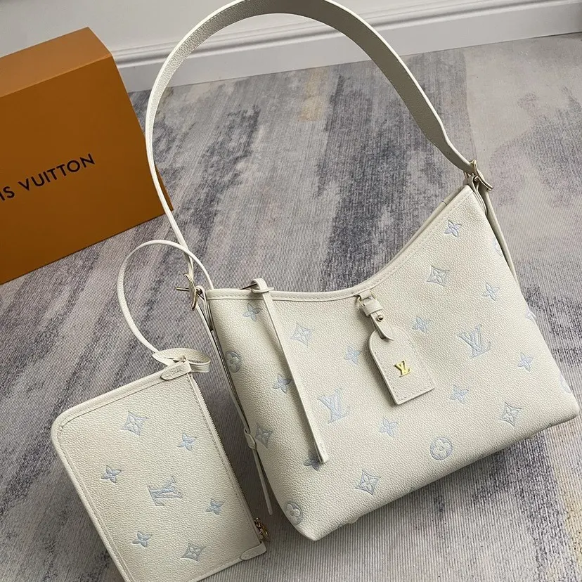 LV CarryAll 白色 藍色 Mo收納包 旅行收納款