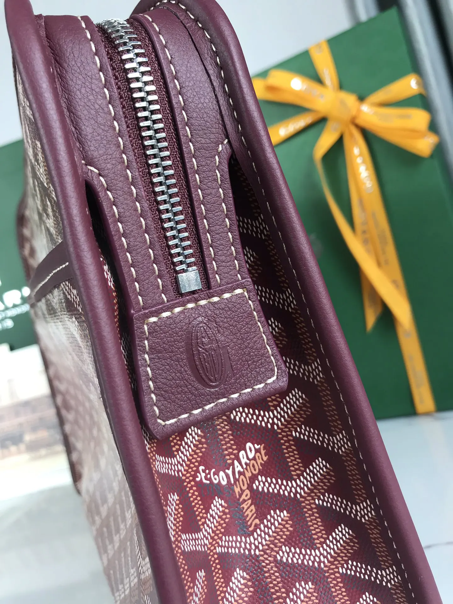 Goyard 黃色 牛皮 手拿包 精致手拿款