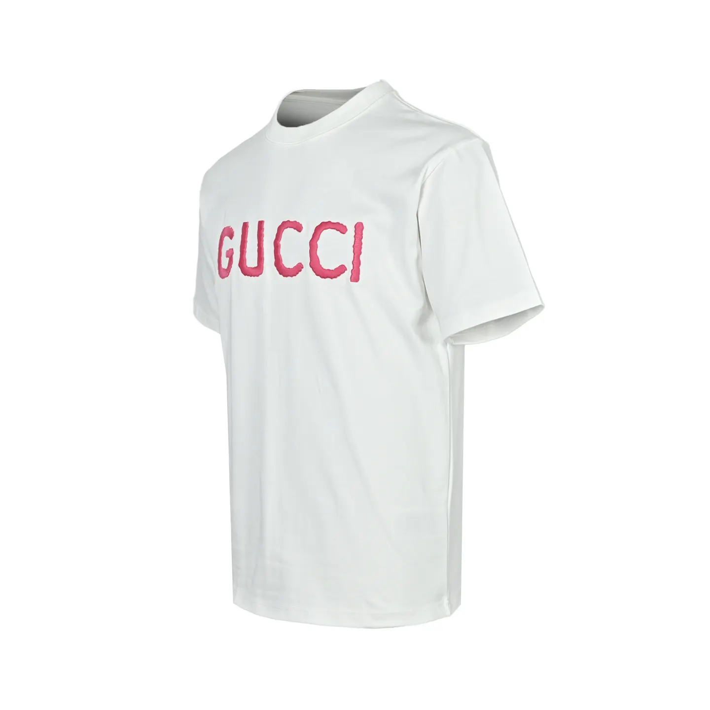 Gucci Pink Logo Letter Short Sleeve T-Shirt