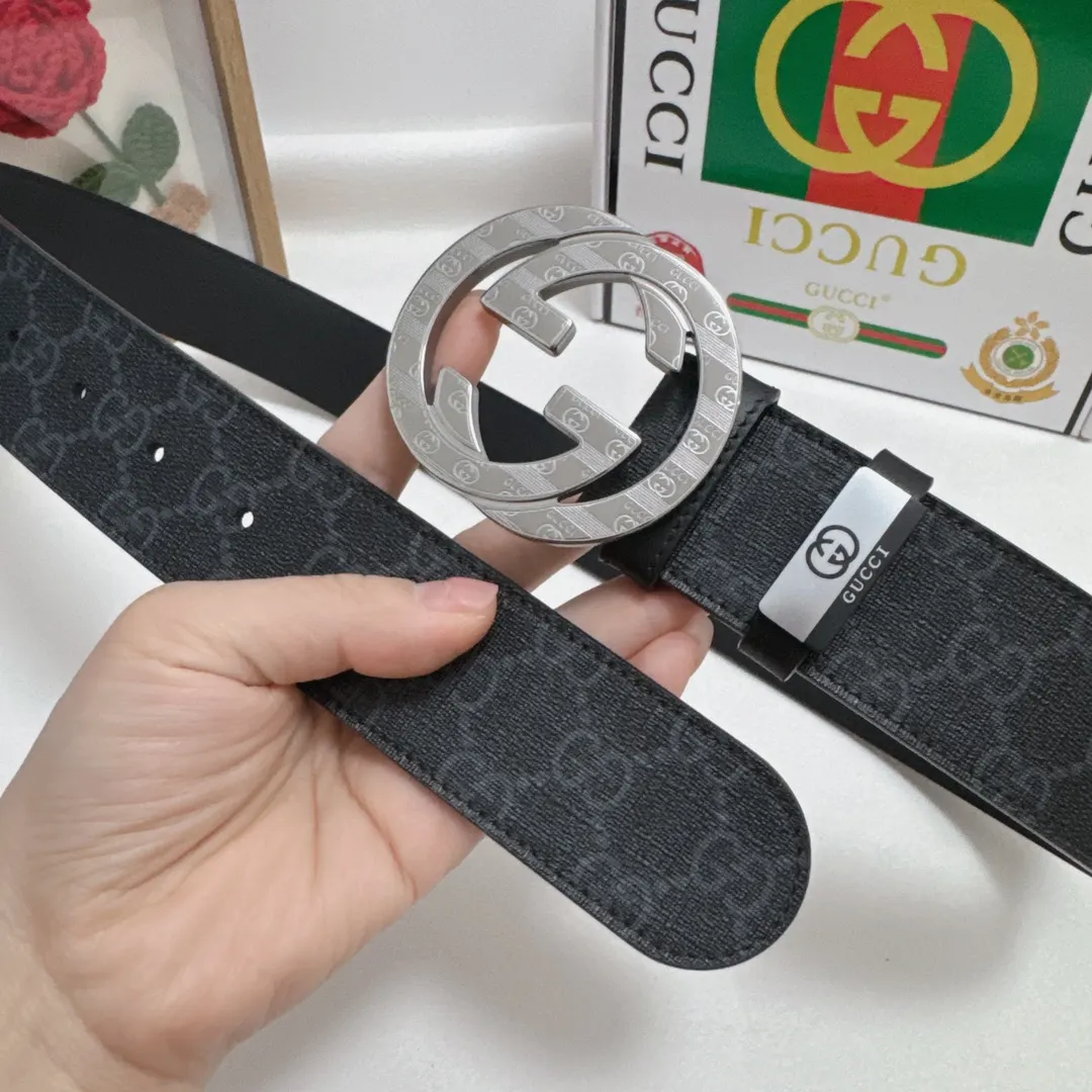 Gucci Double G 双G扣牛皮腰带