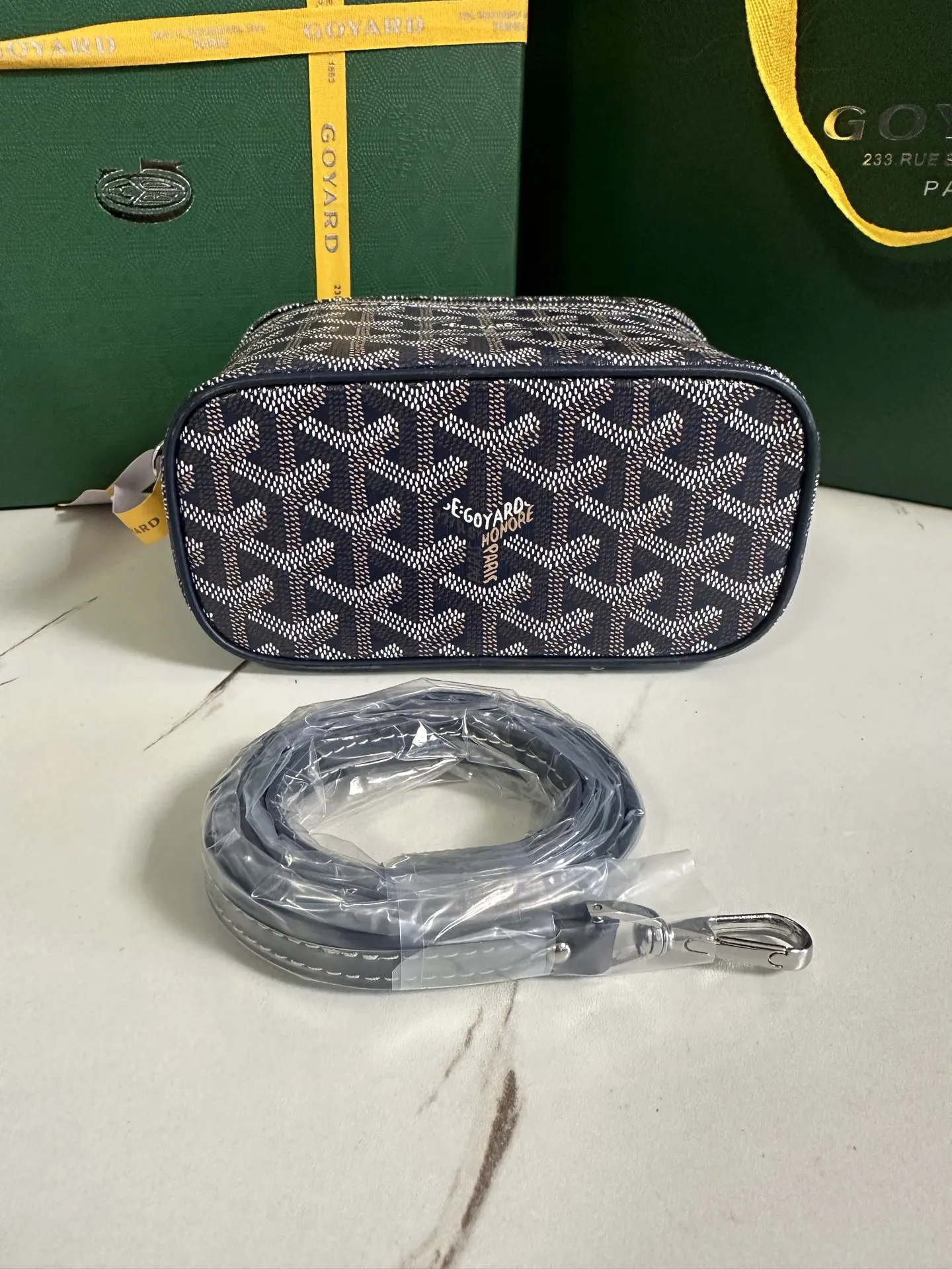 Goyard Yellow Cosmetic Pouch Leather