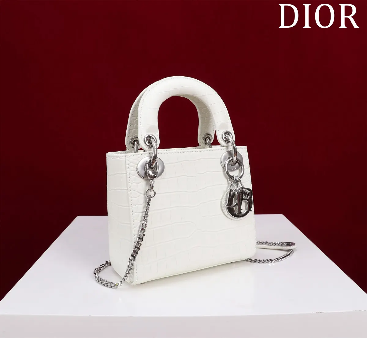 Dior Lady Dior 黑色羊皮Lady 手提斜挎包 金扣