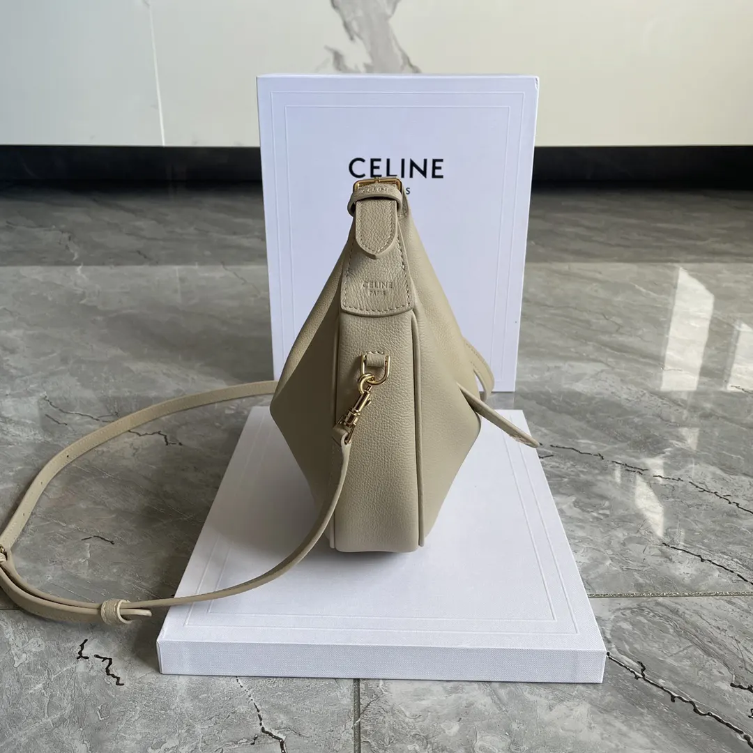 Beige Crossbody Bag Commuter Lightweight Leather