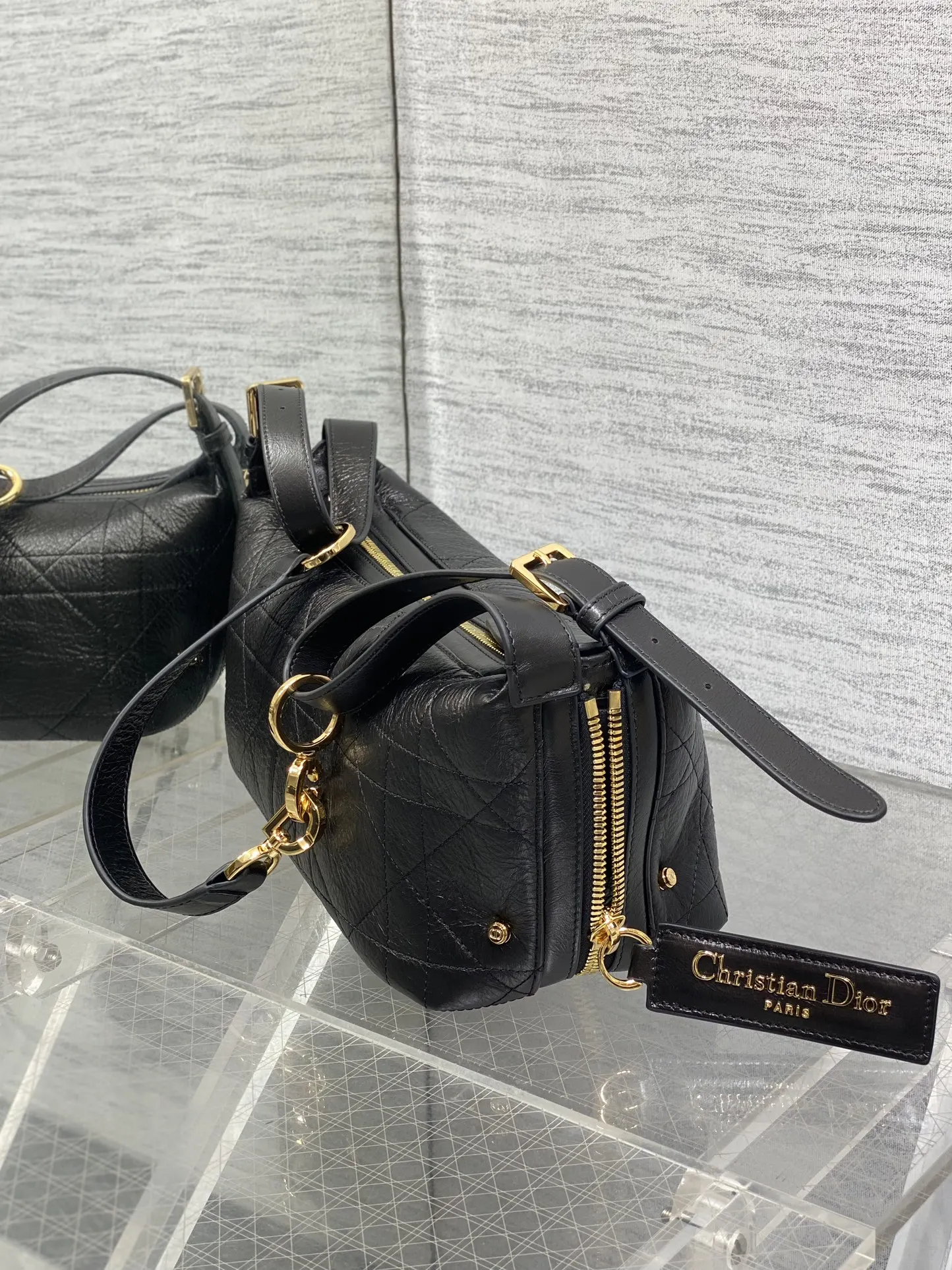 Dior 黑色月牙包 金链手提斜挎 手提包