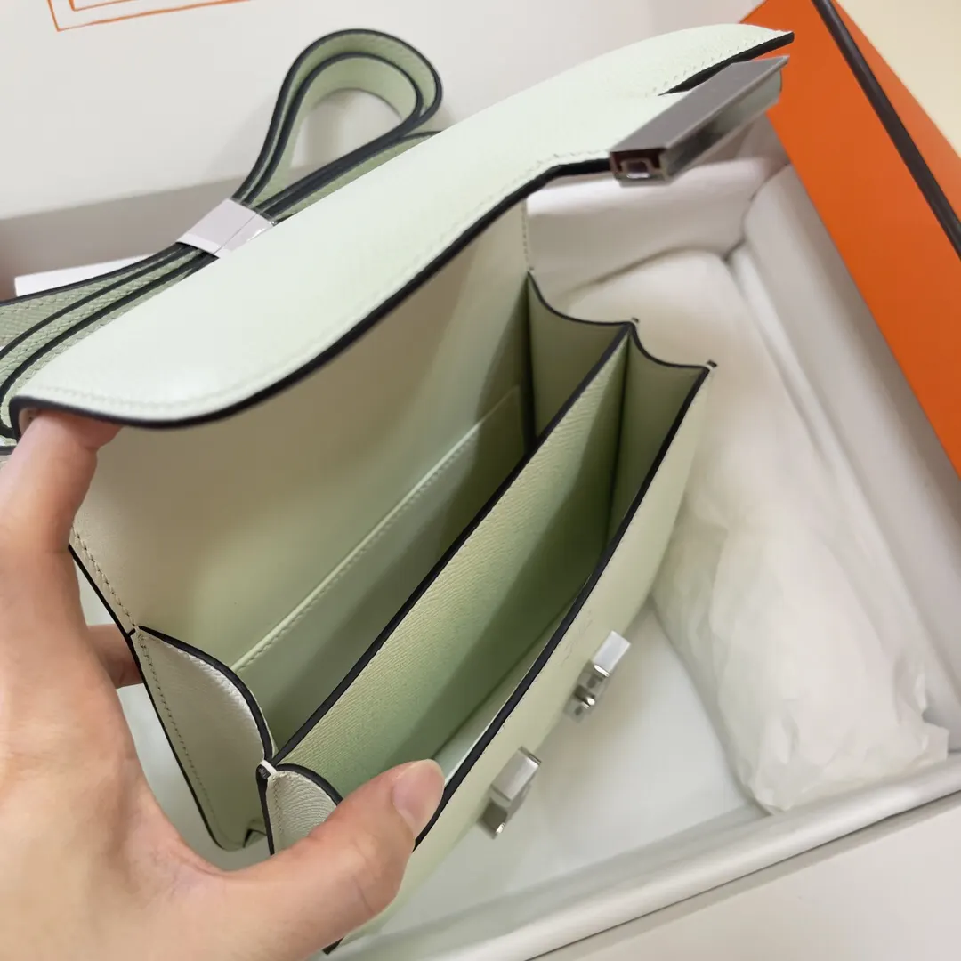 Hermès Constance 气泡绿 Epsom掌纹牛皮 斜挎包 19cm