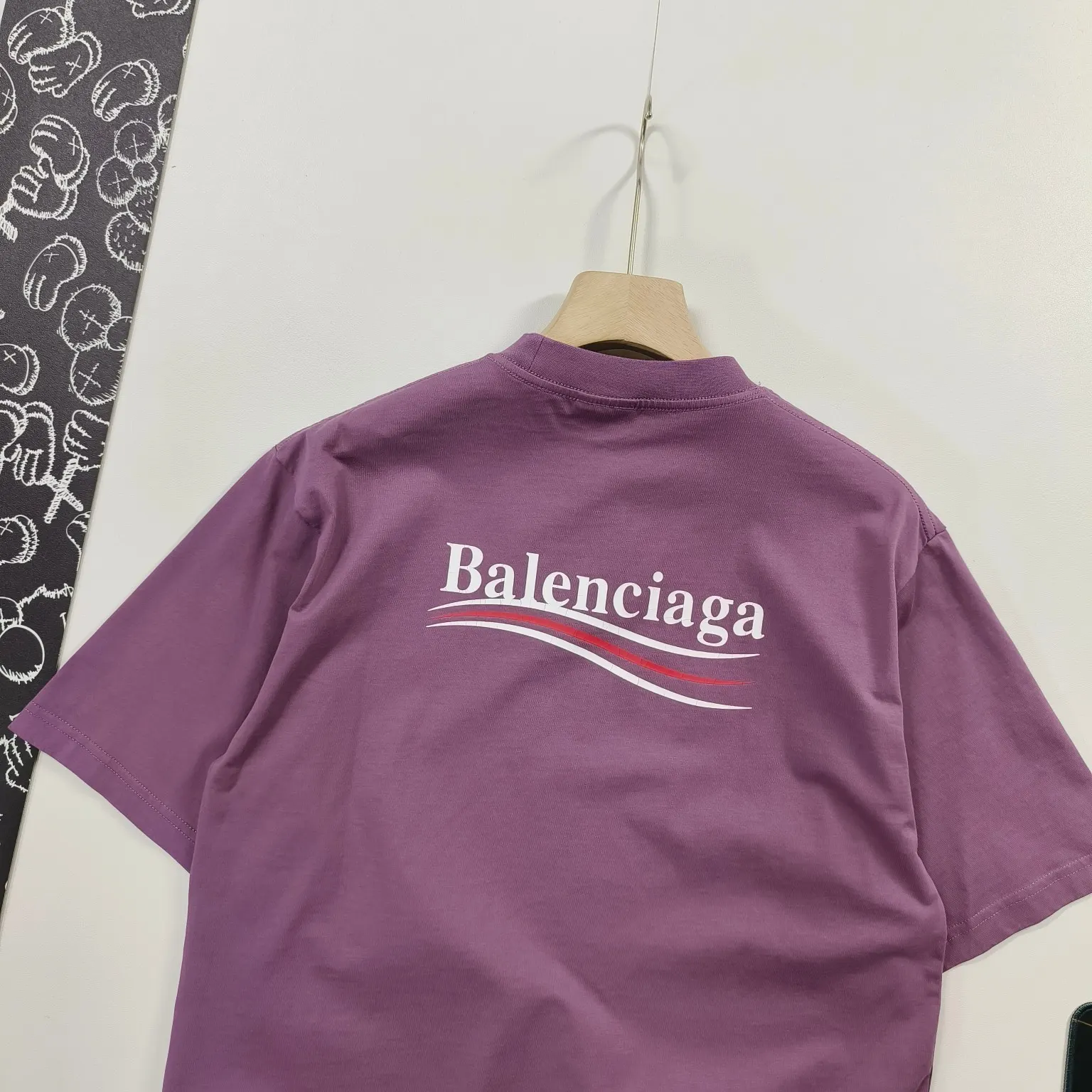 Balenciaga Blue Cotton Logo Short Sleeve T-Shirt Street