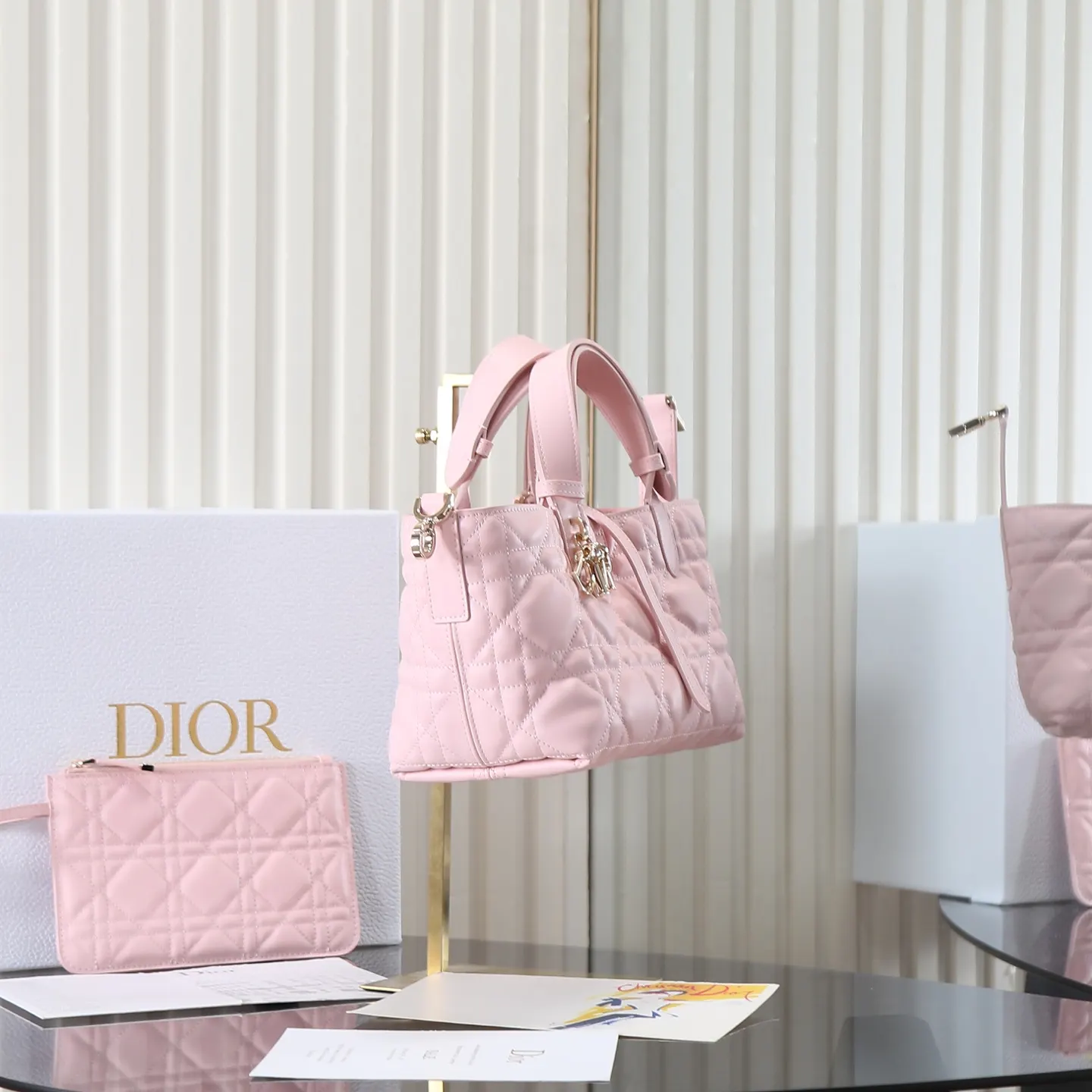 Dior Toujours 粉色牛皮手袋 手提斜挎