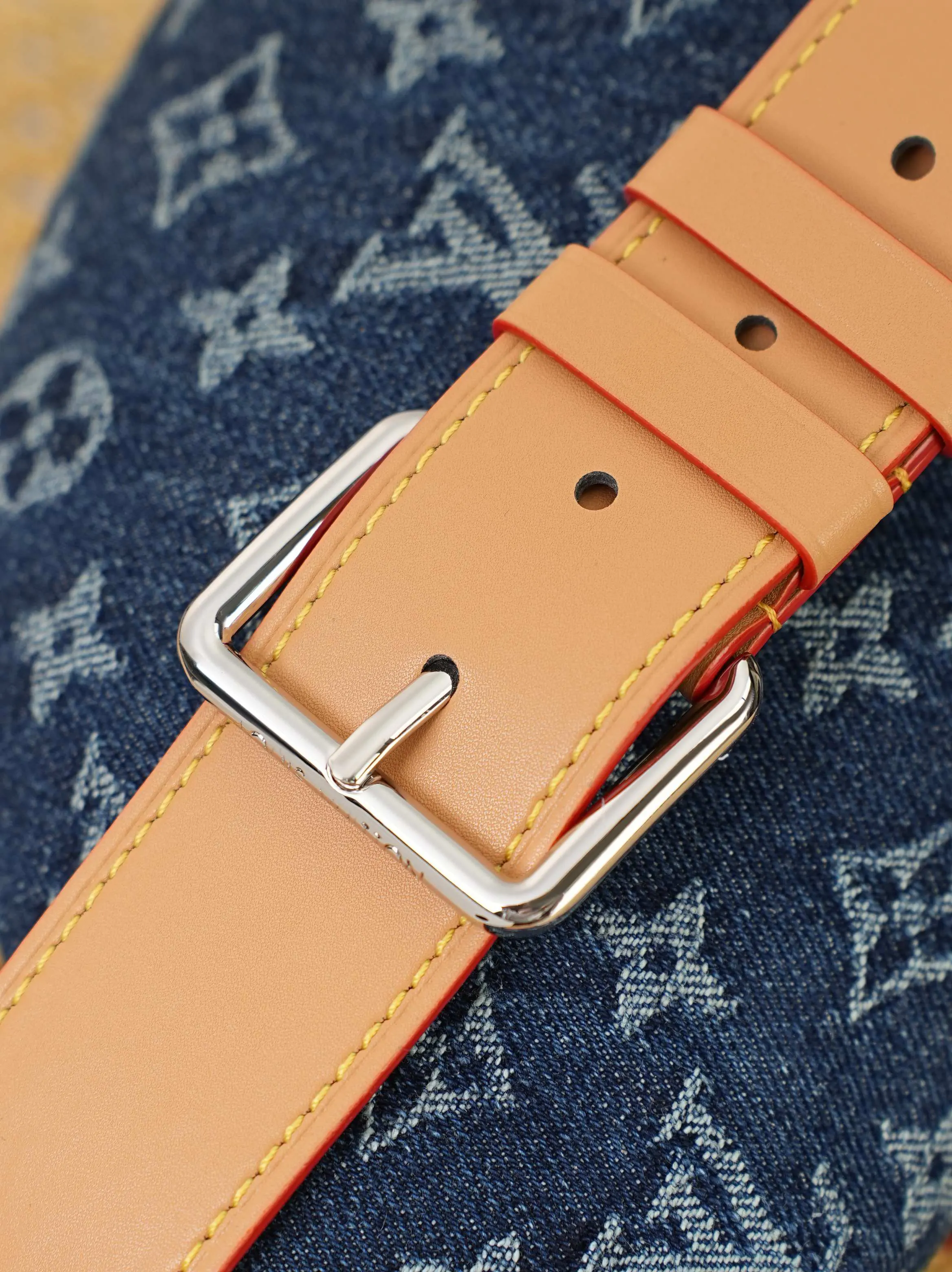 Louis Vuitton Blue Monogram Belt Bag Casual Leather