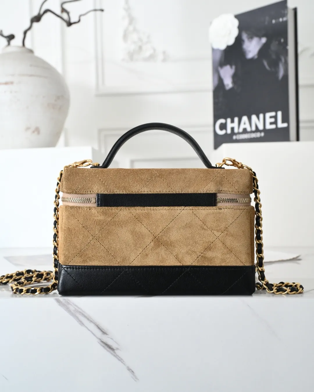 Black Brown Cosmetic Pouch