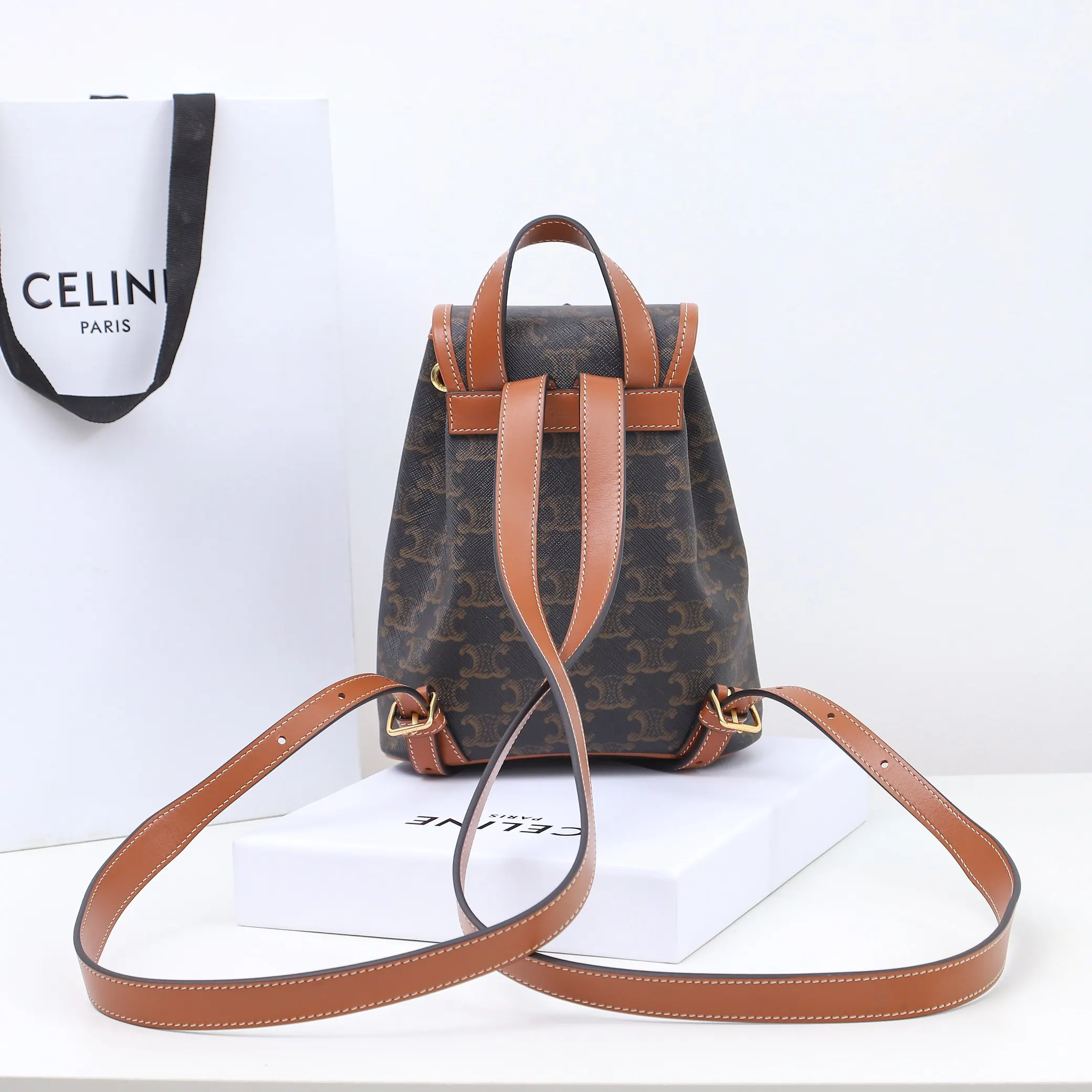 Celine 牛皮 批 意大利进口 开发 雙肩包 实用雙肩款