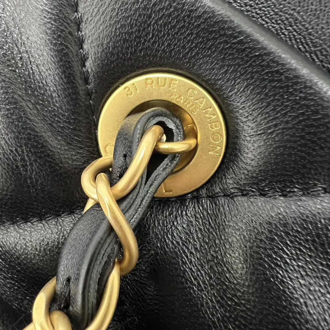 Chanel Black Top Handle Bag Leather