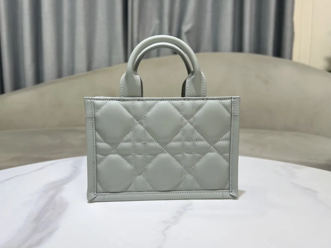 Dior Book Tote Gray Leather Tote Bag