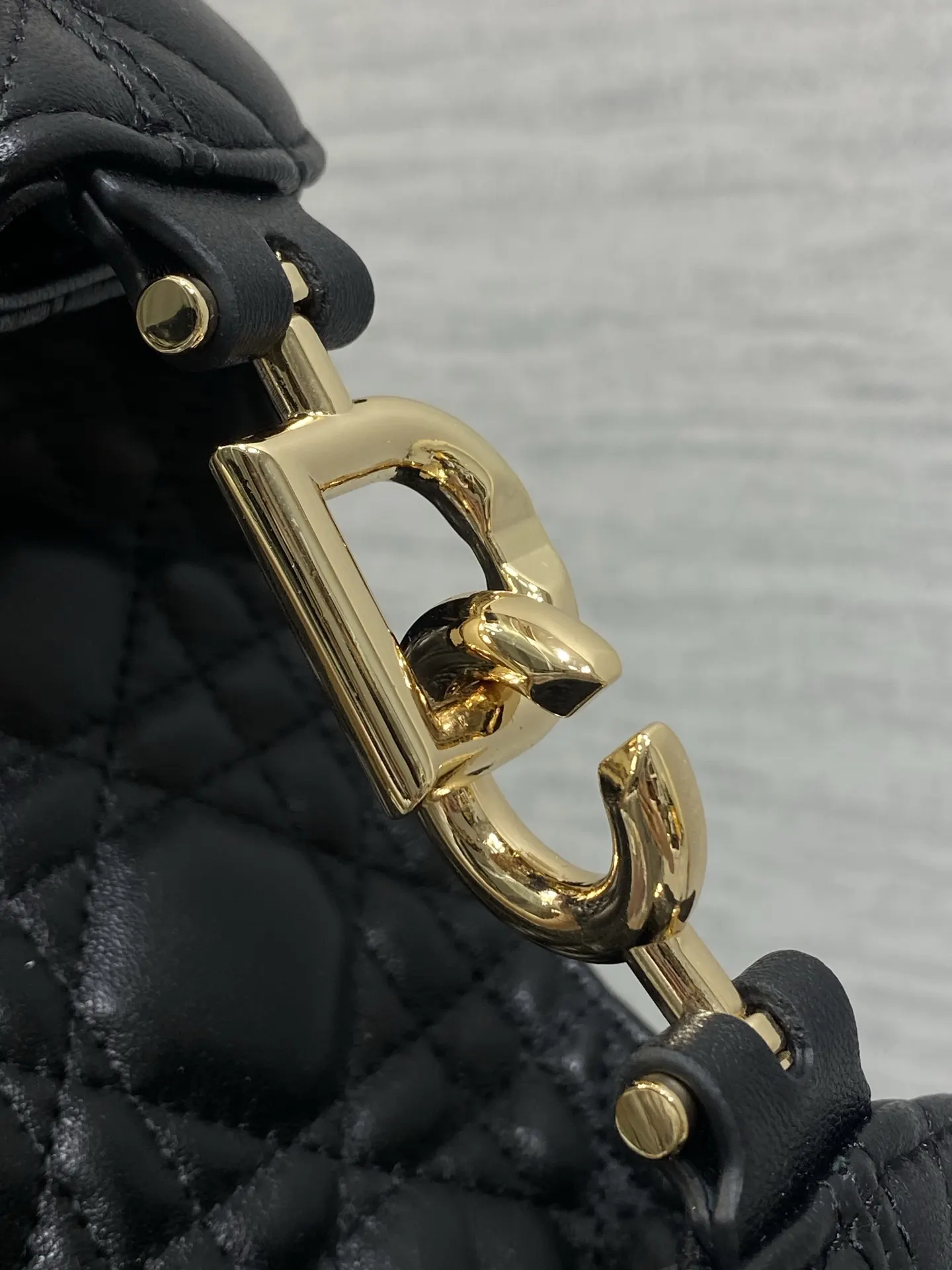 Dior 黑色羊皮包包 手提斜挎 手提包