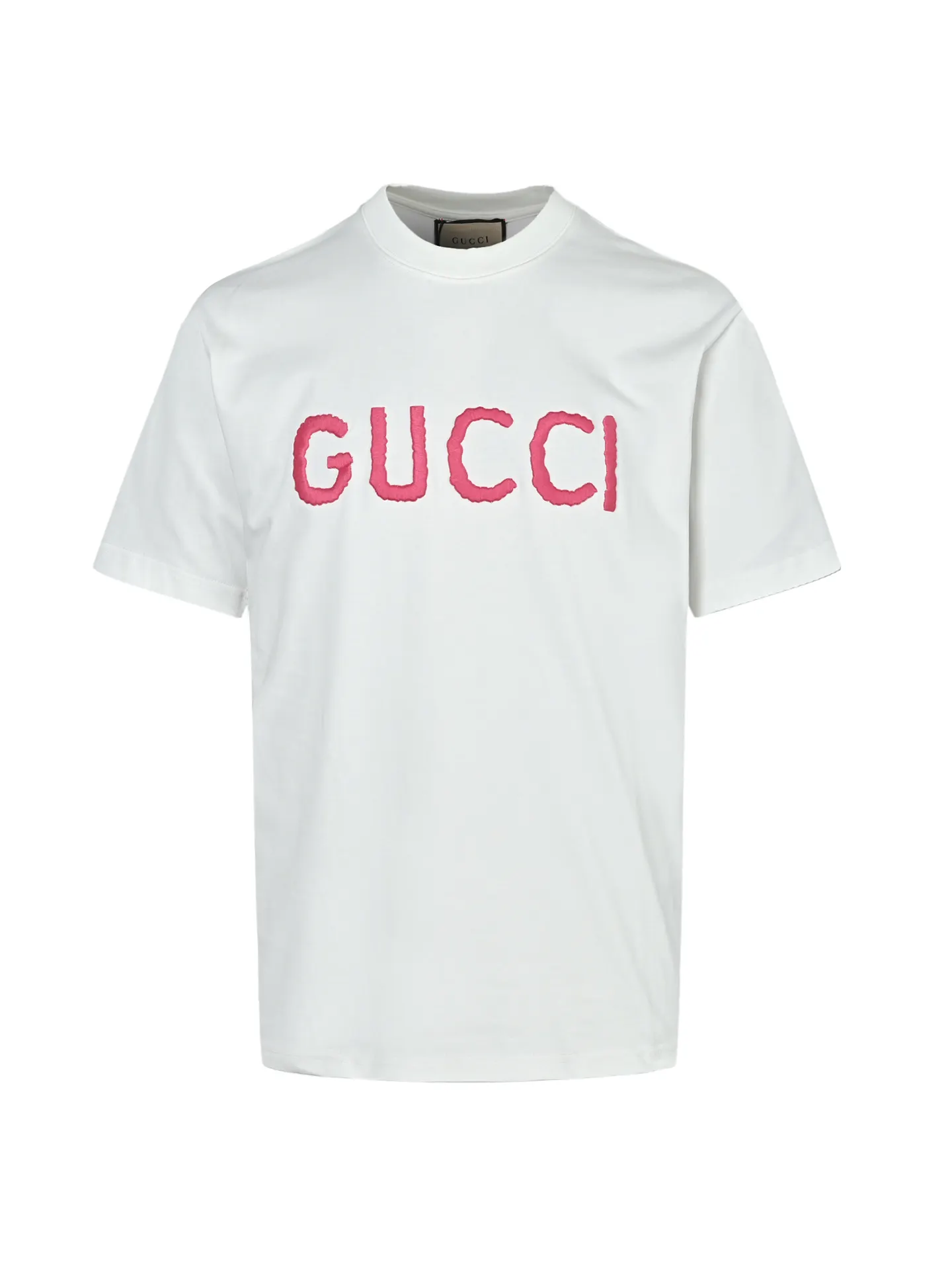 Gucci Pink Logo Letter Short Sleeve T-Shirt