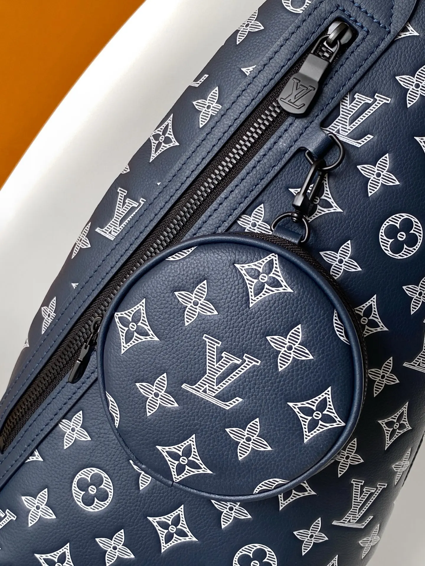Black Blue Backpack Leather