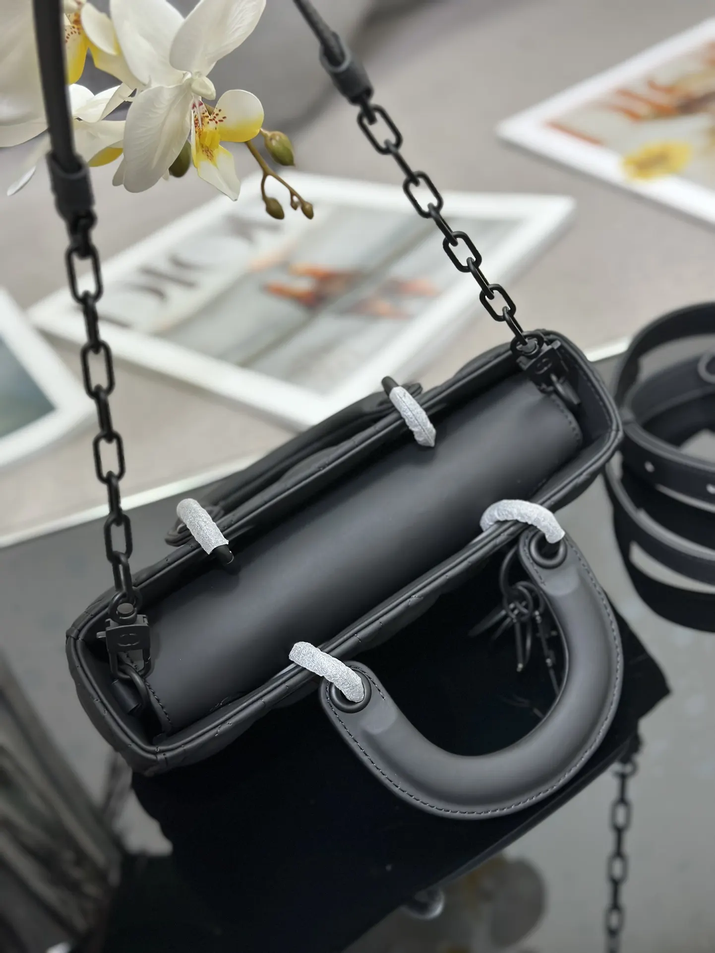 Dior Black Chain Bag Leather