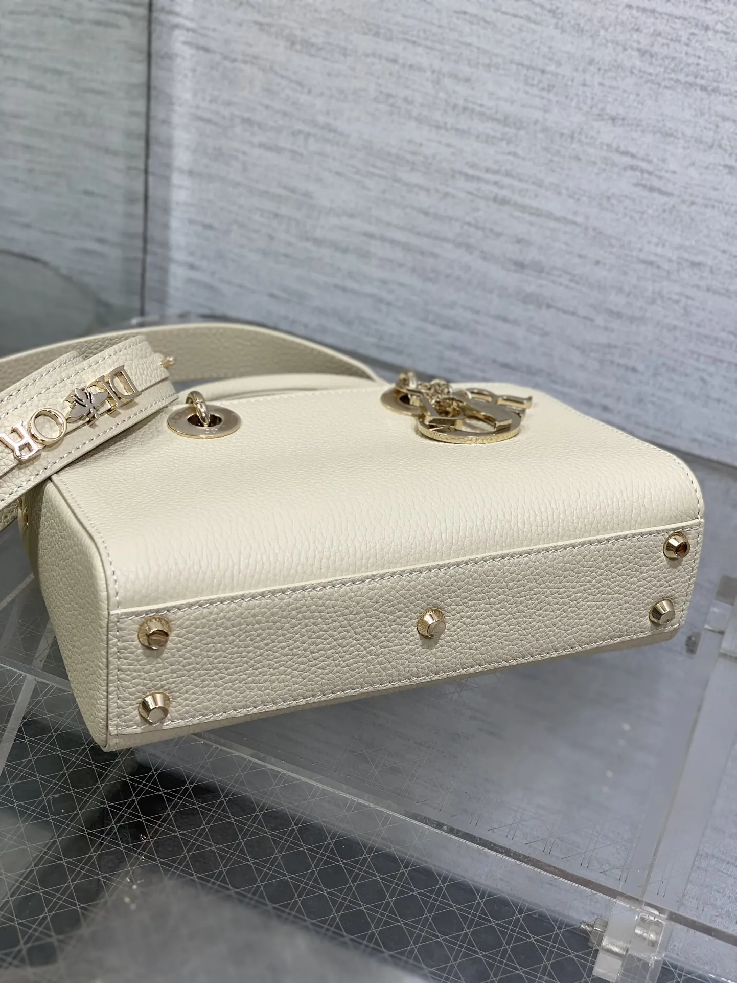 Dior 黑色 牛皮 进口 牛皮横款戴妃包 Lady 手提包 通勤手提款