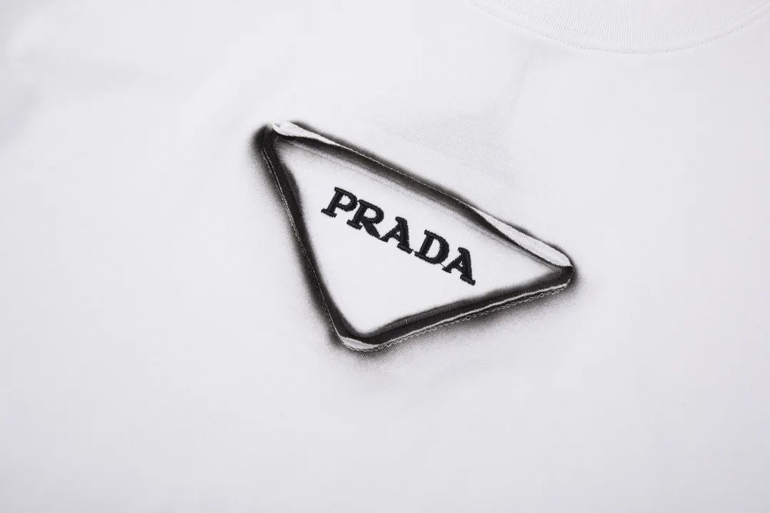 Prada 棉质 字母 刺绣 短袖T恤