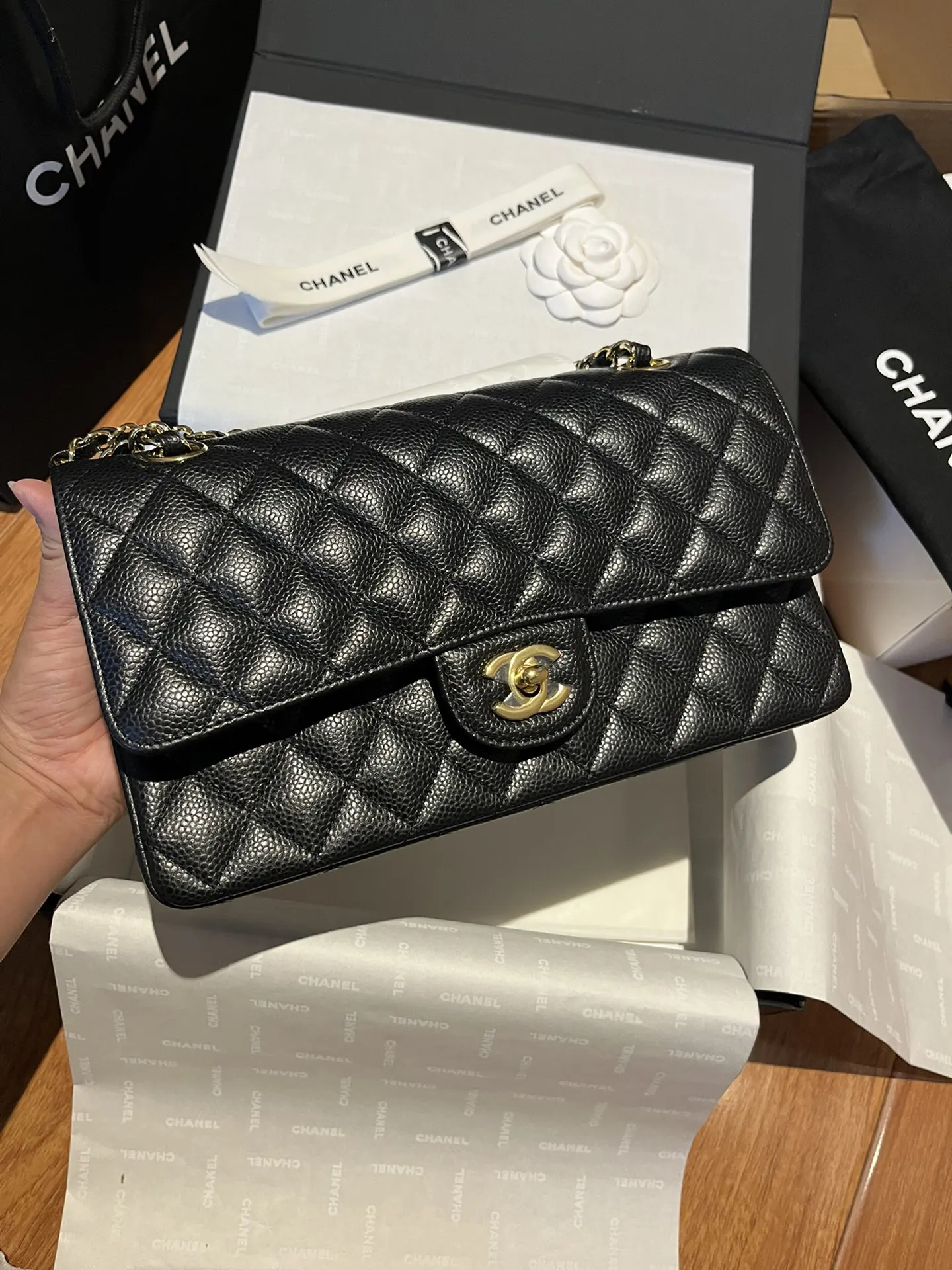 CHANEL 渠道级CF金扣鱼子酱 鱼子酱 老渠道 缺货很 腋下包 复古腋下背款