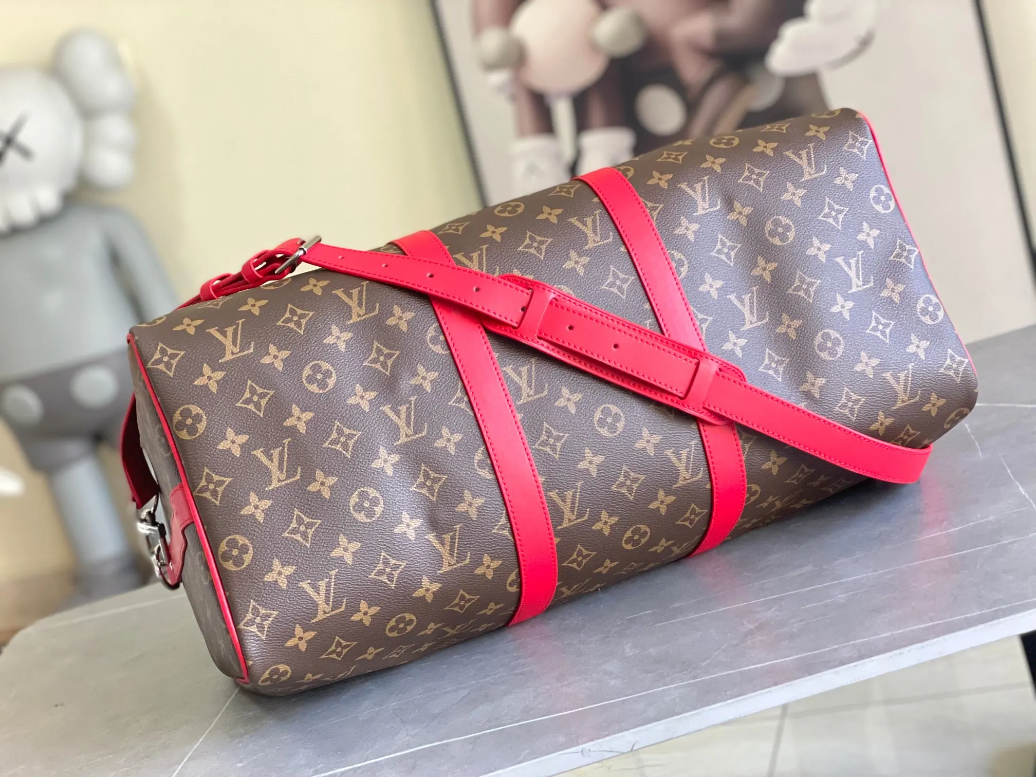 Keepall 金色 牛皮 旅行包 大容量旅行款