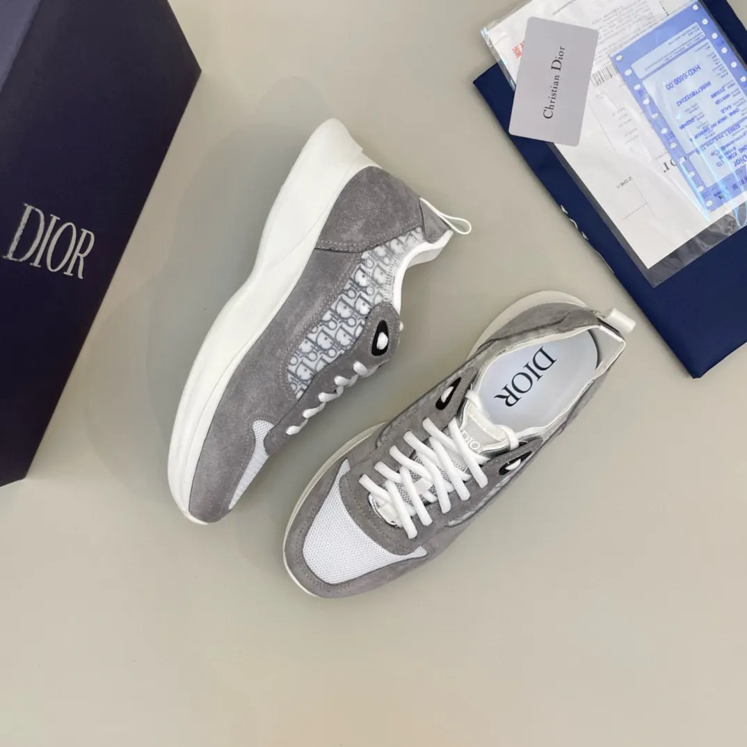 Dior B25 银灰色牛皮休闲鞋 低帮款
