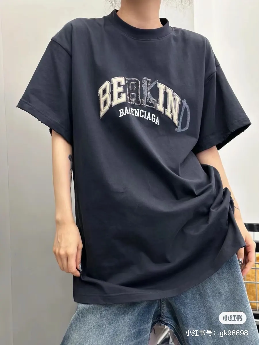 Balenciaga Logo Letter Short Sleeve T-Shirt Street Casual