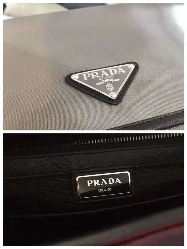 PRADA 2VD768B Re-Nylon尼龙 Saffiano十字纹牛皮 三角标 邮差包 通勤百搭款