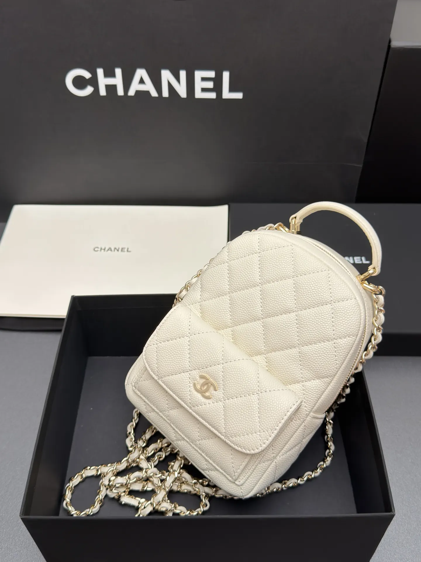 White Backpack Classic Fashion Leather