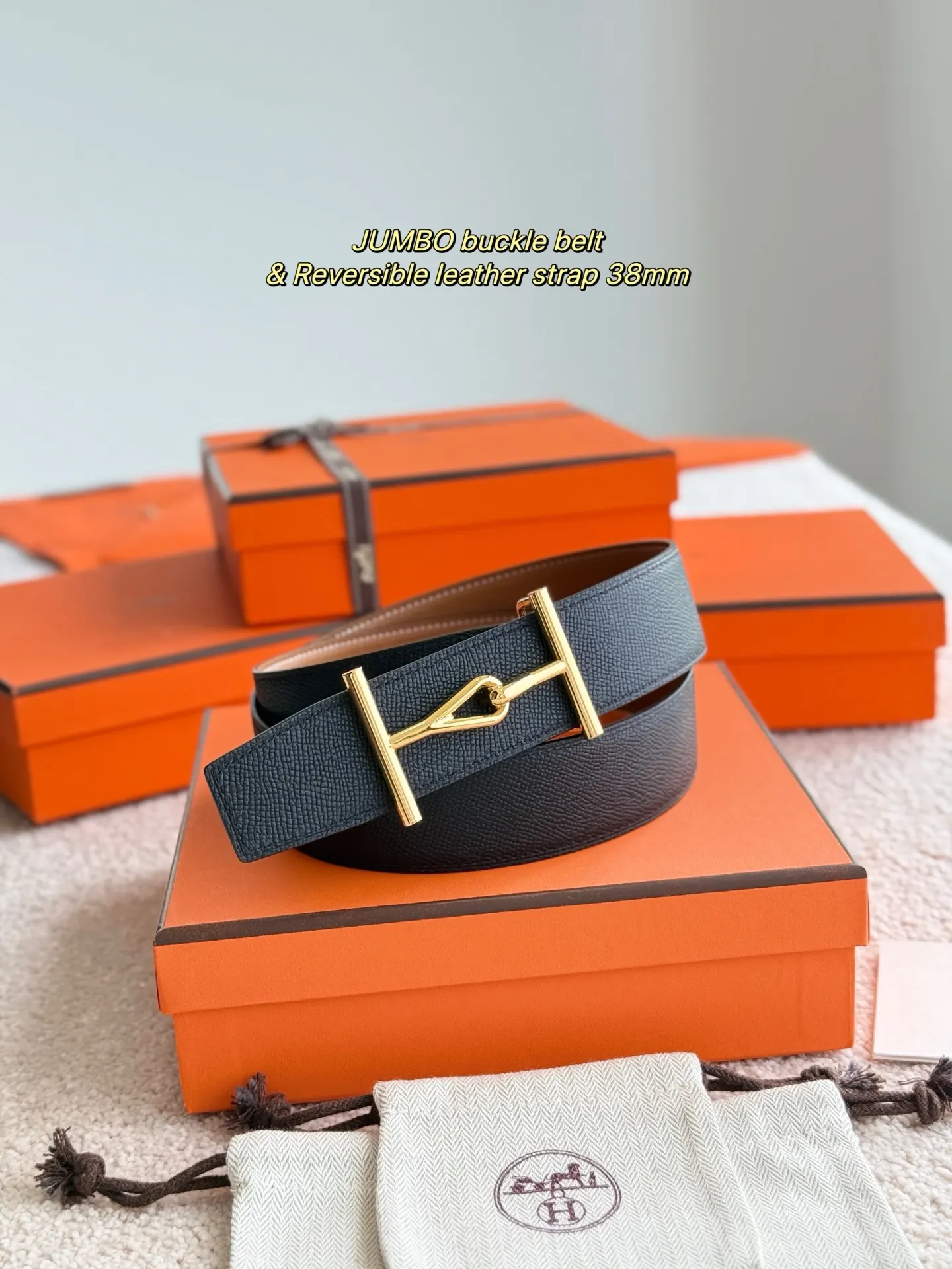 Hermès Epsom掌纹牛皮 腰带 精致配饰