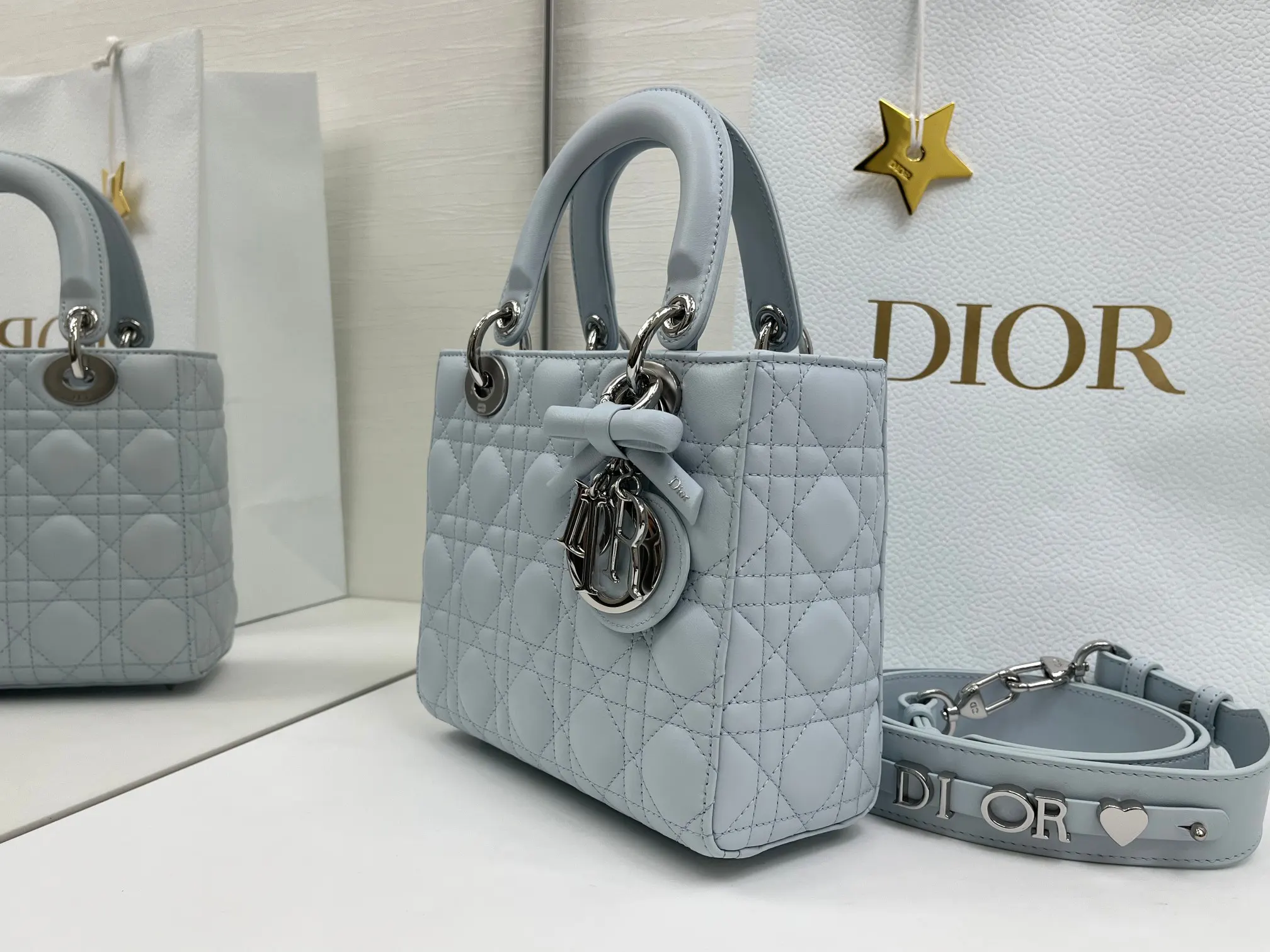Dior My ABCDior 冰川蓝羊皮手袋 手提斜挎