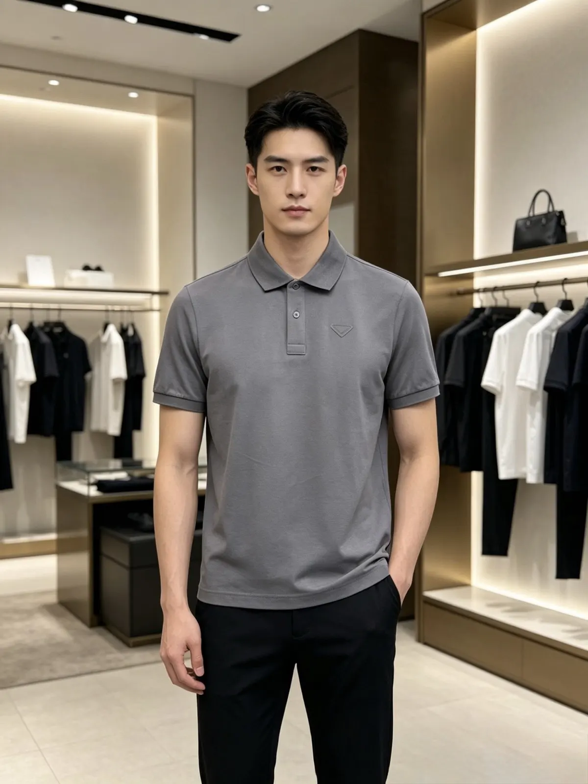 Prada 棉质 三角标 Polo衫