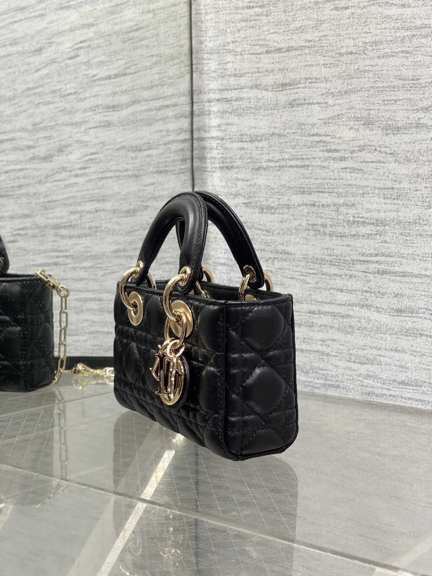 Dior 羊皮 进口 羊皮横款戴妃包 内里 羊筋D joy 手提包 通勤手提款