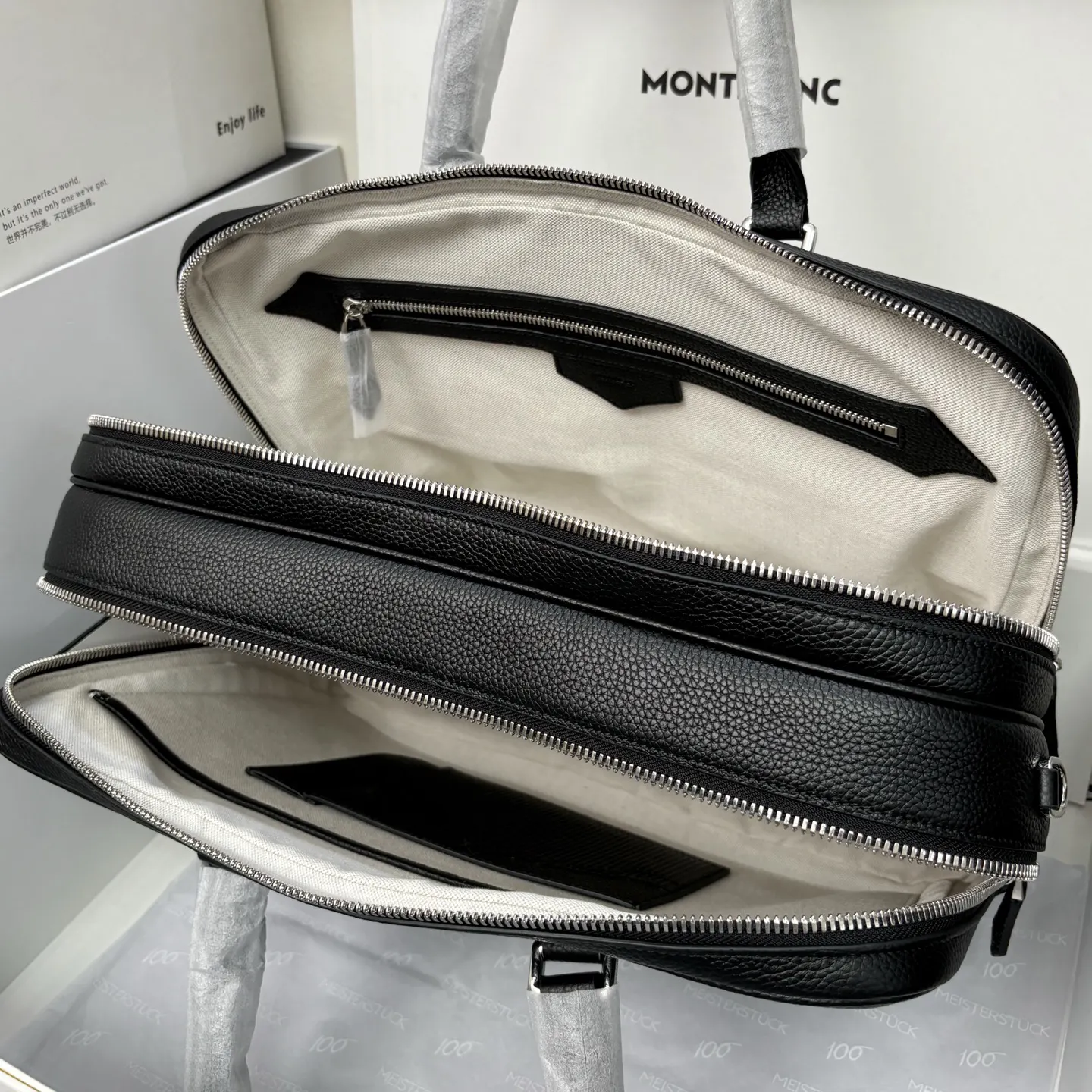 牛皮 MONTBLANC 万宝龙粒纹软皮精選系列 旅行袋 大容量旅行款