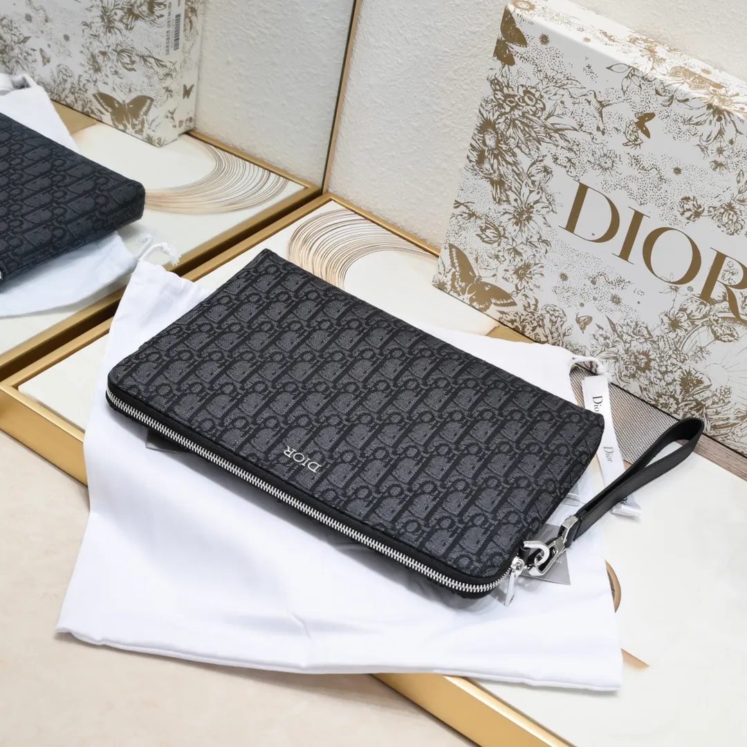 Dior 黑色 米色 皮革 手拿包 精致手拿款
