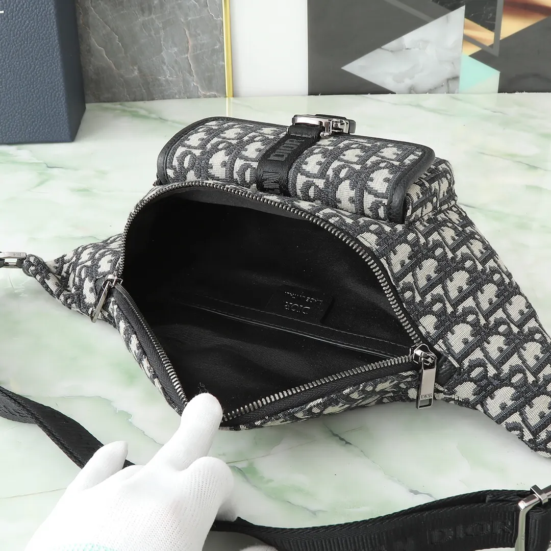 Black Beige Belt Bag Casual Fashion Leather