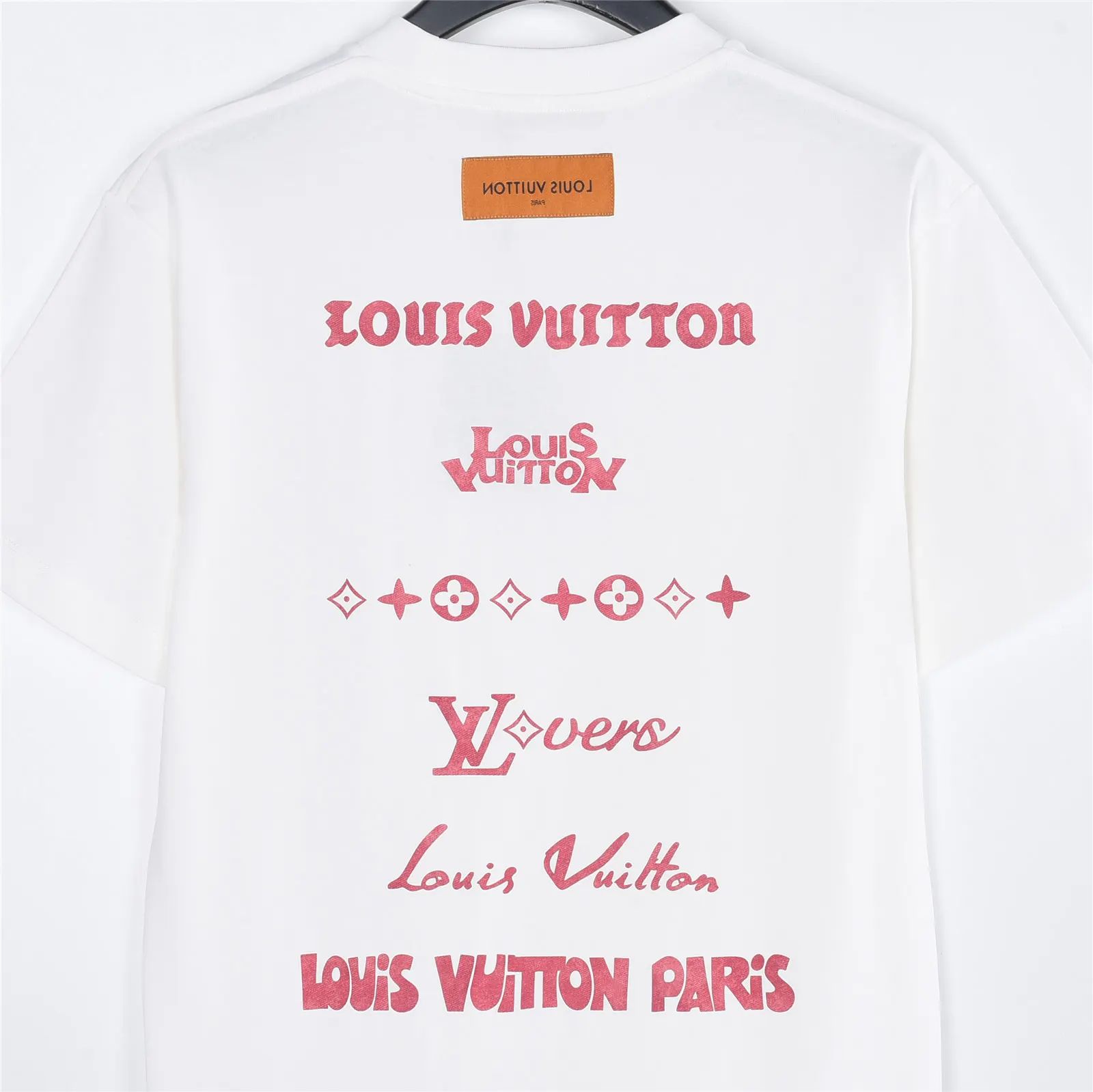 Louis Vuitton 粉色 字母 水洗 短袖T恤