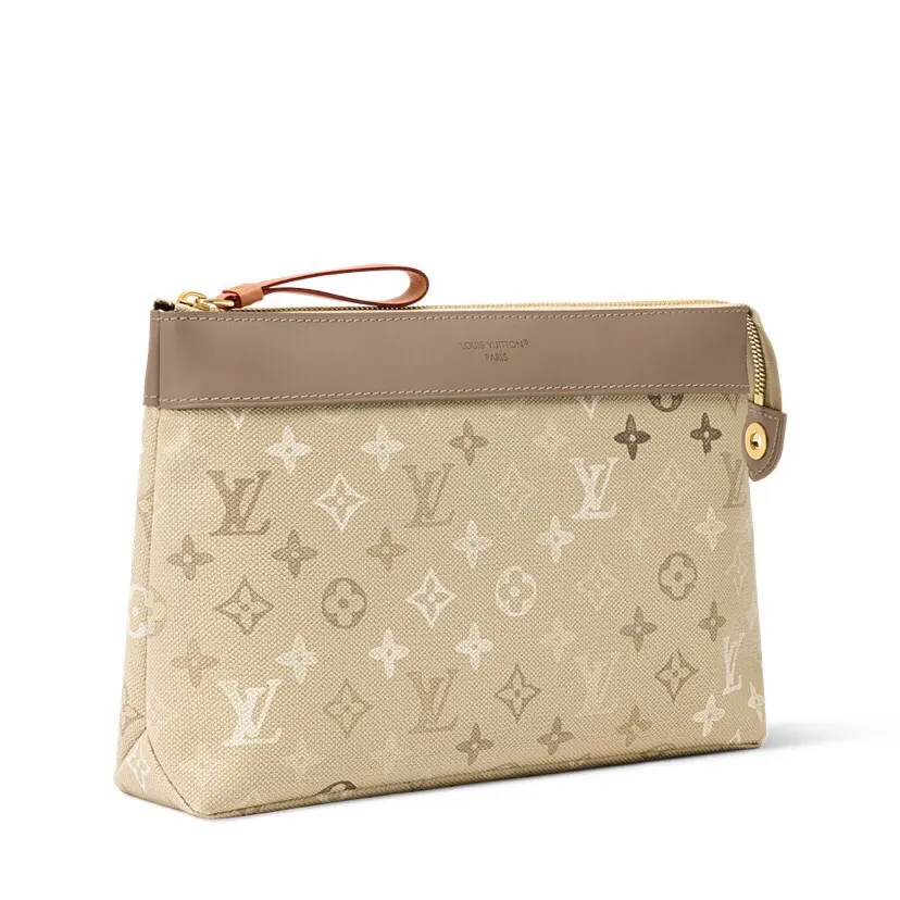 Beige Clutch Bag Leather