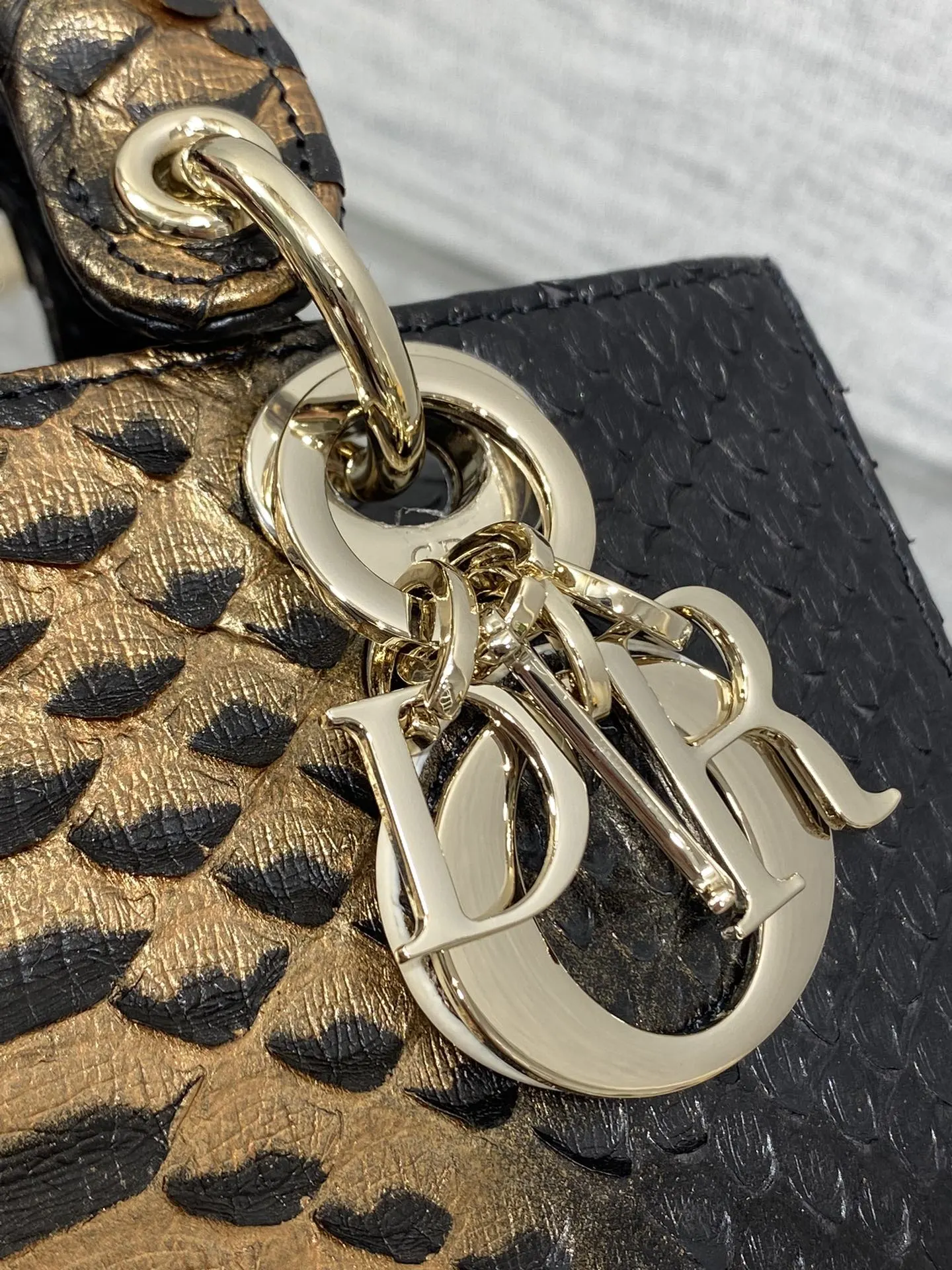 Dior 进口 蛇皮横款戴妃包 Lady横版戴妃珍稀 手提包 通勤手提款